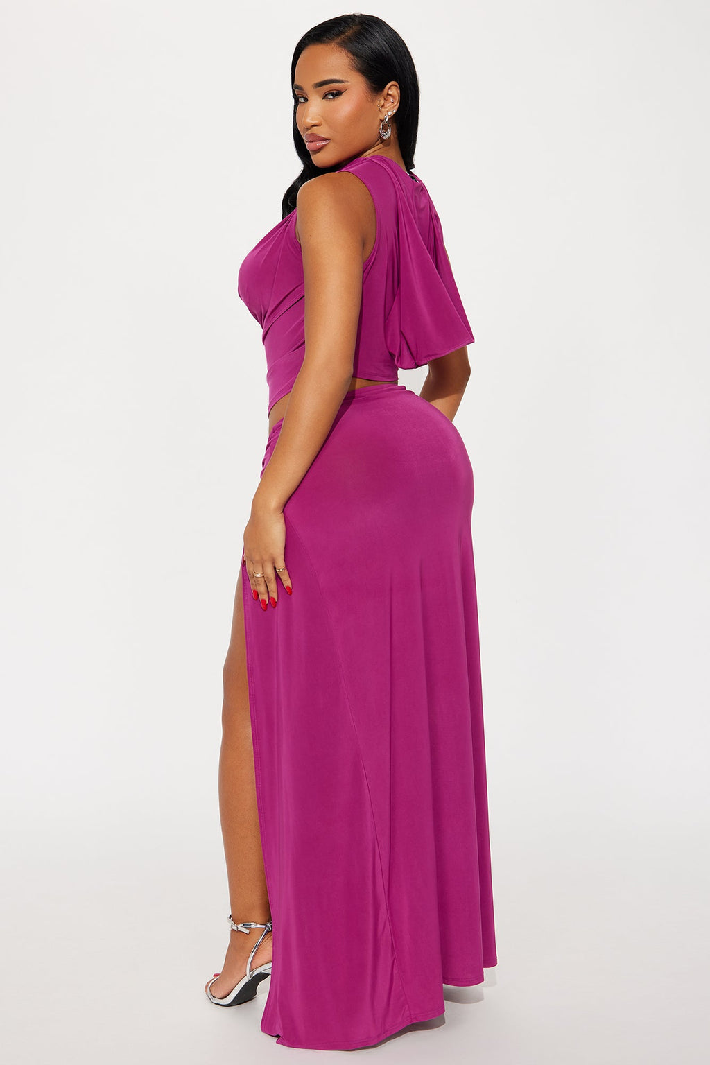 Sunset Spell Hooded Maxi Skirt Set - Magenta