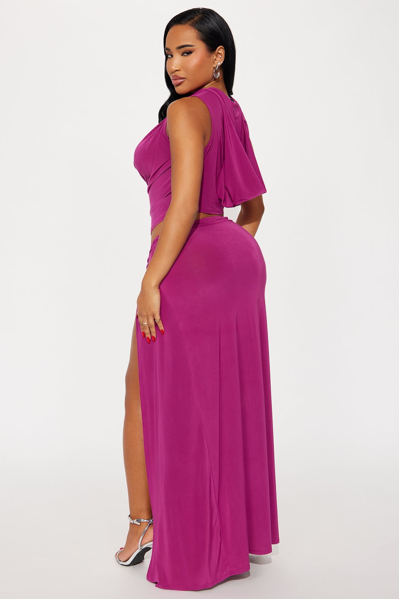 Sunset Spell Hooded Maxi Skirt Set - Magenta