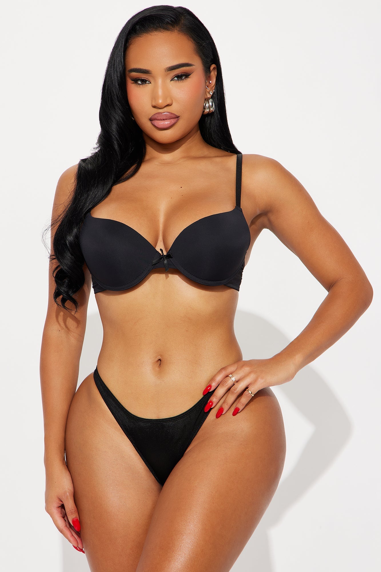 Anything Can Chain Satin Rhinestone Chain Panty - Black
