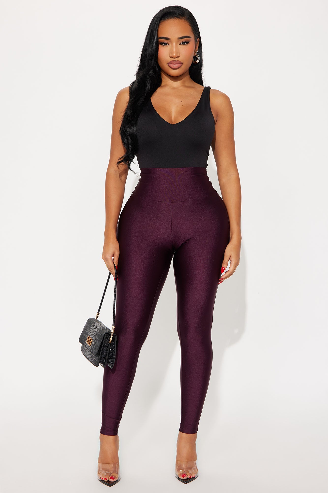 Brianne High Rise Leggings - Eggplant