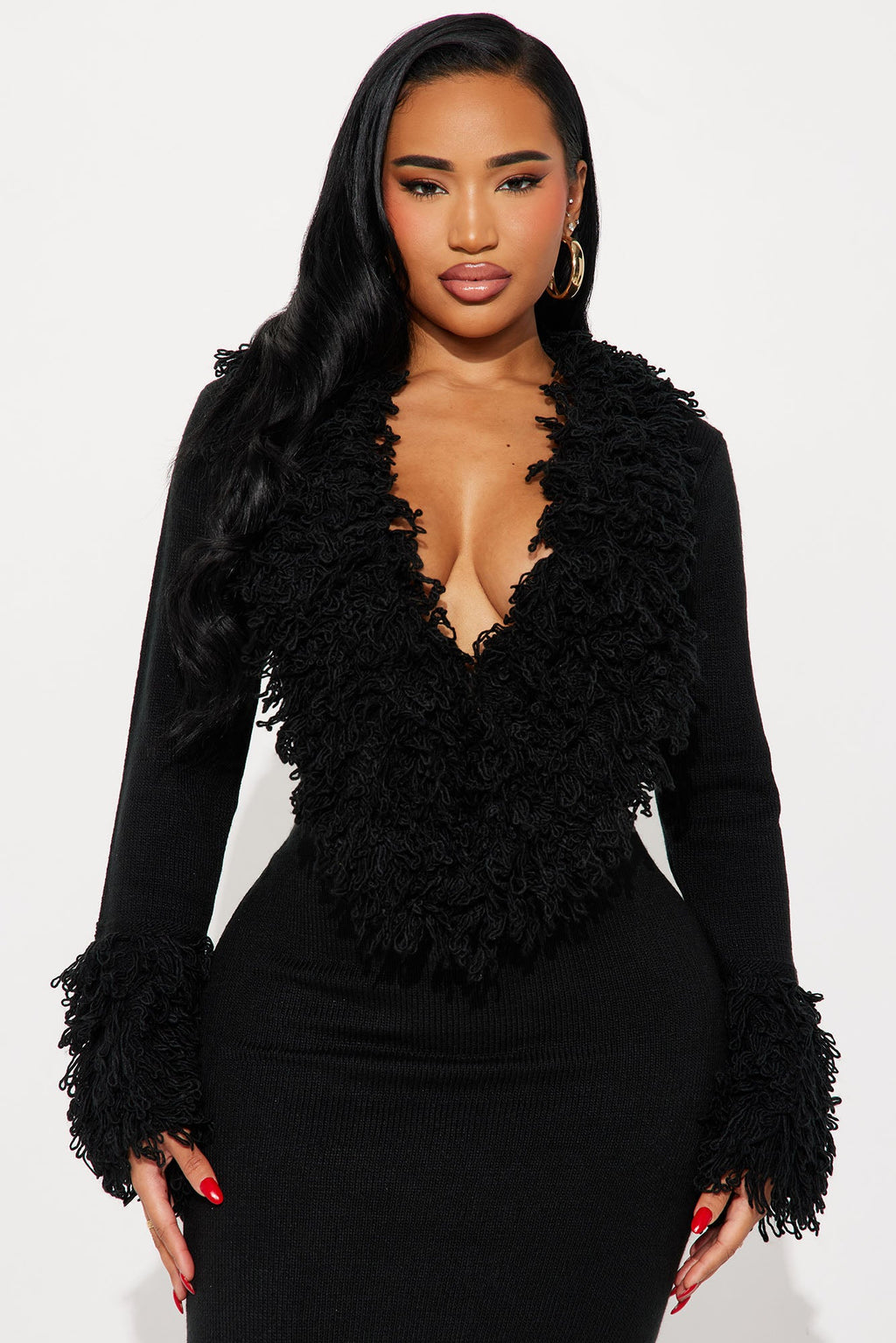 Chi Sweater Maxi Dress - Black