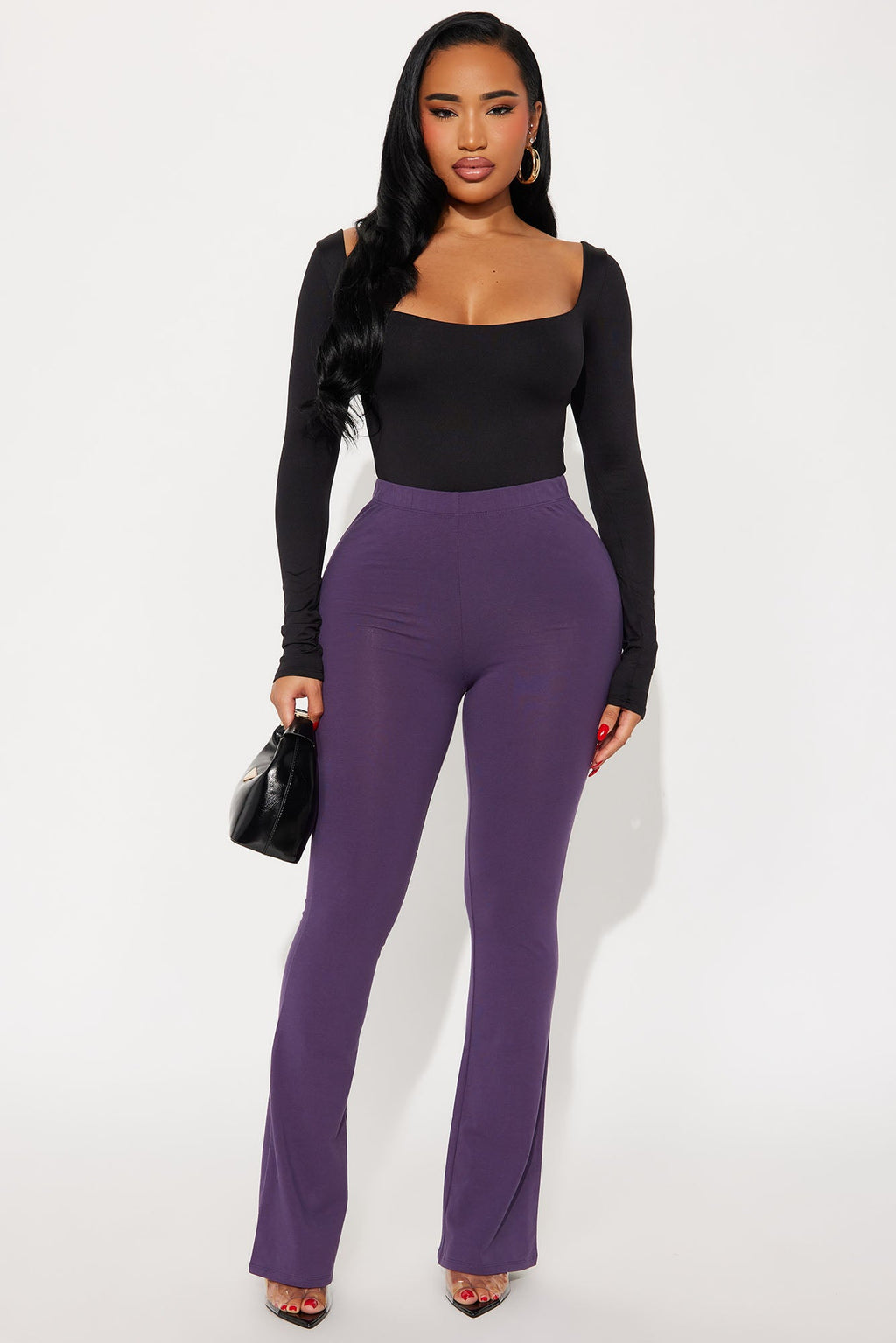 Adriana Flare Pant - Plum