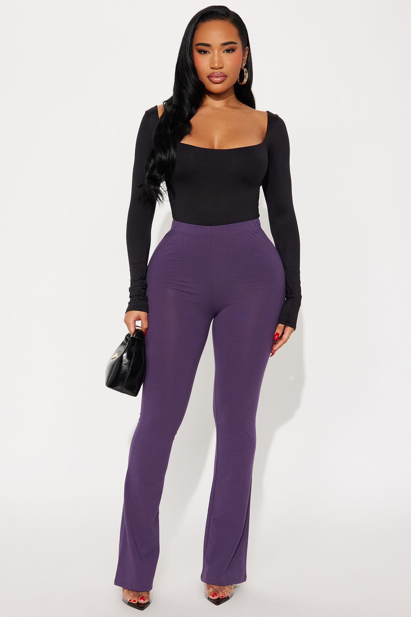 Adriana Flare Pant - Plum