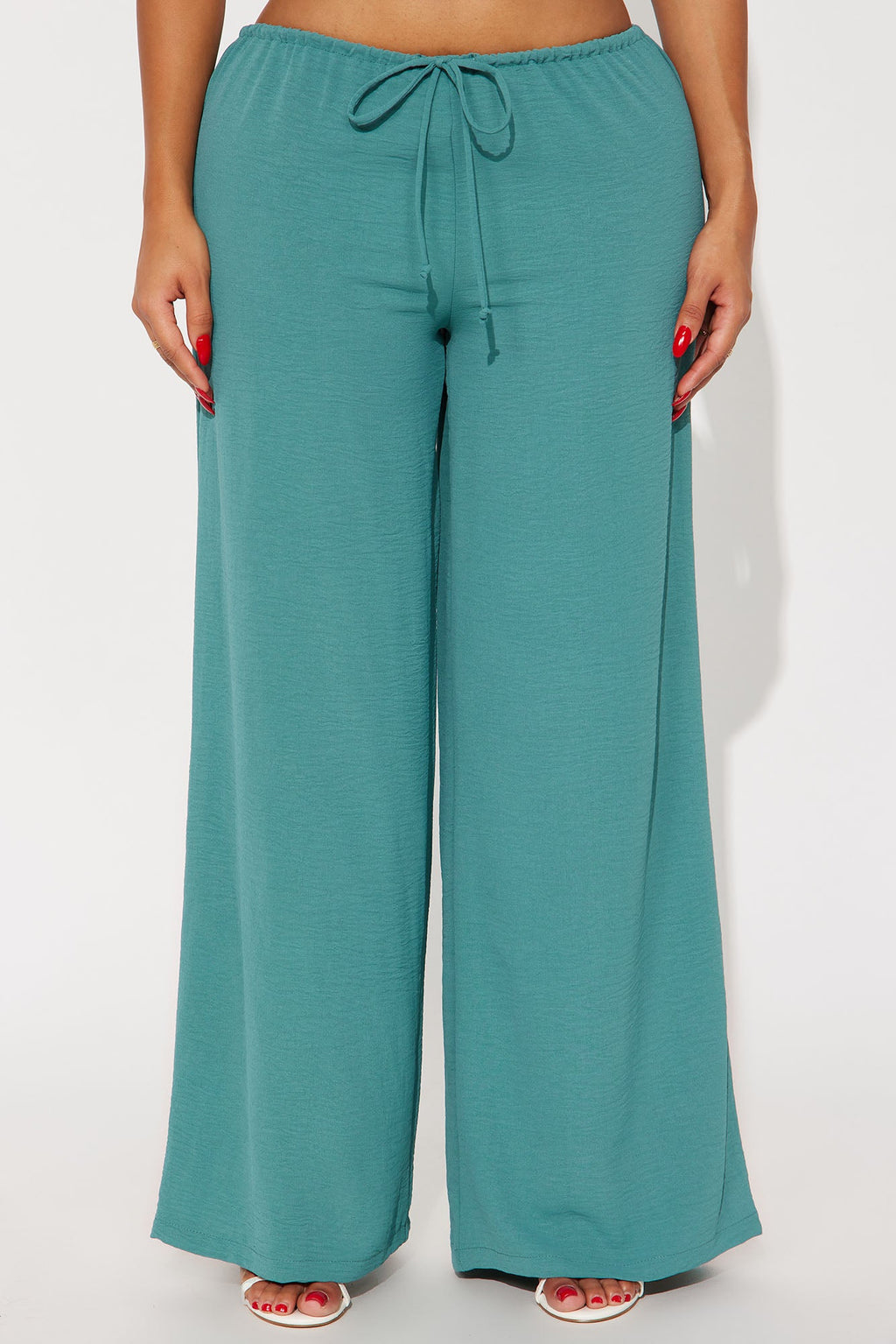 Running Errands Wide Leg Pant 32″ - Jade