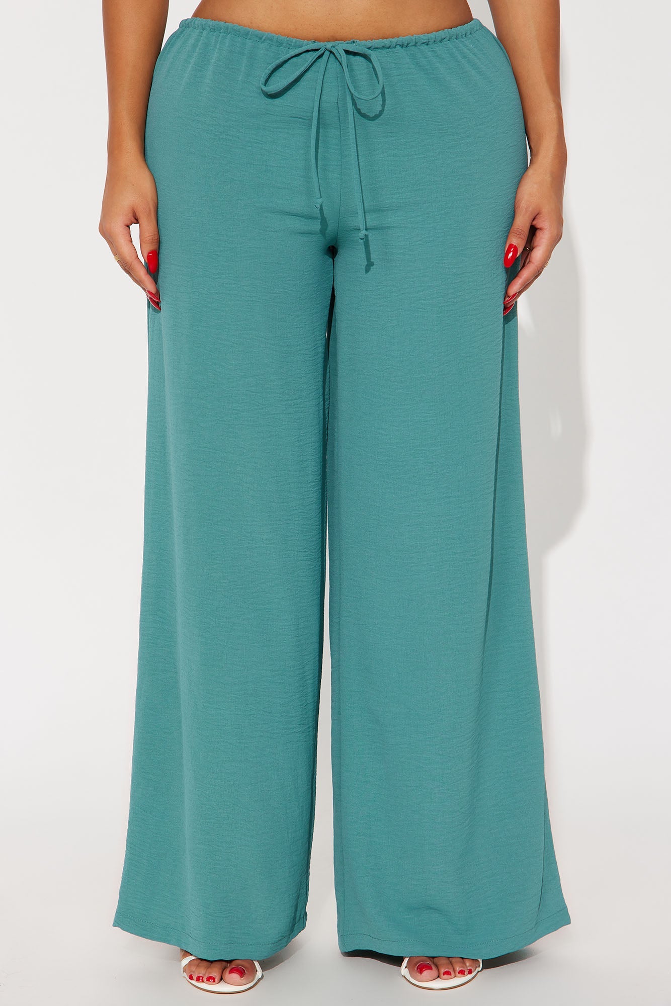 Running Errands Wide Leg Pant 32″ - Jade