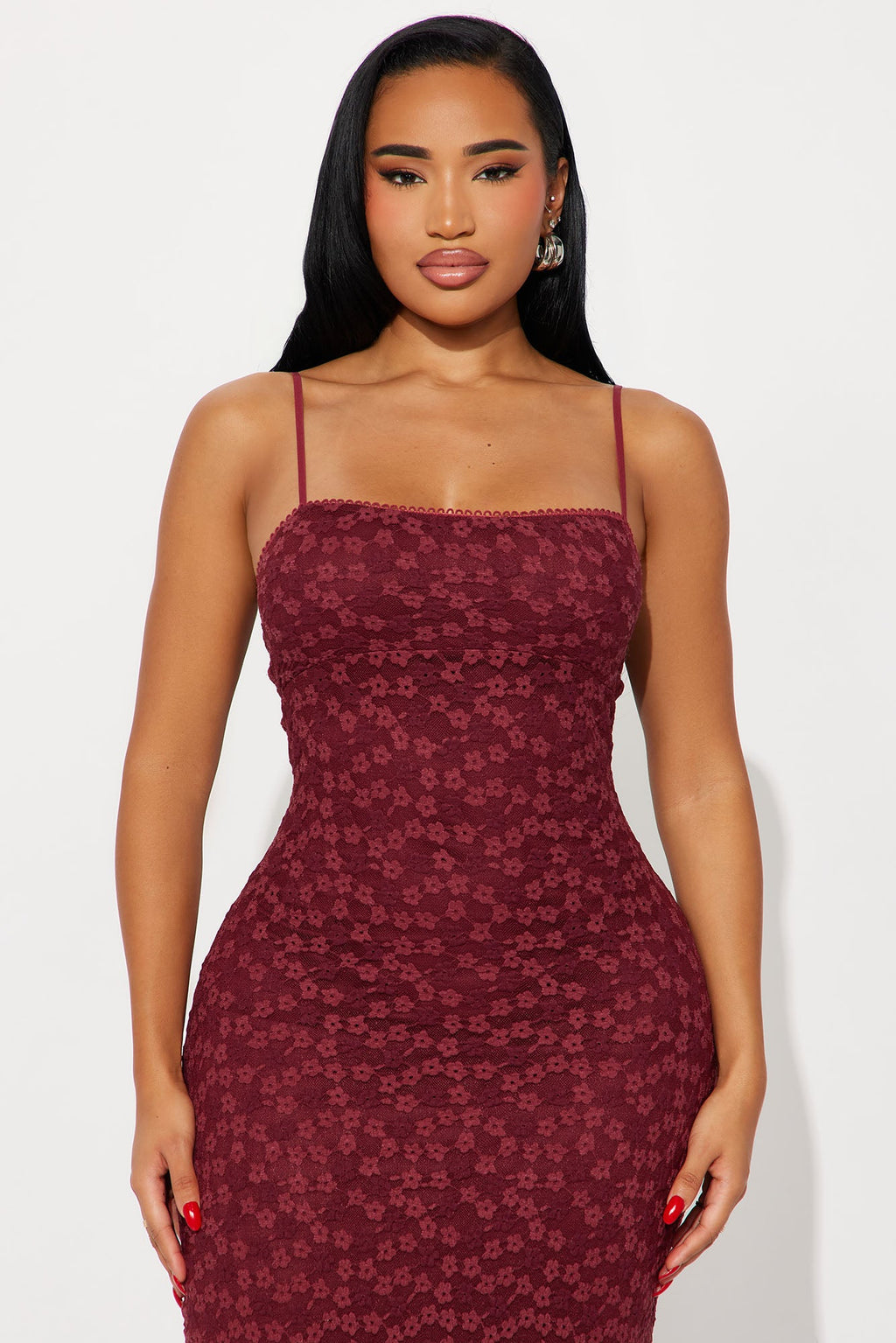 Breathe You In Lace Maxi Dress - Wine