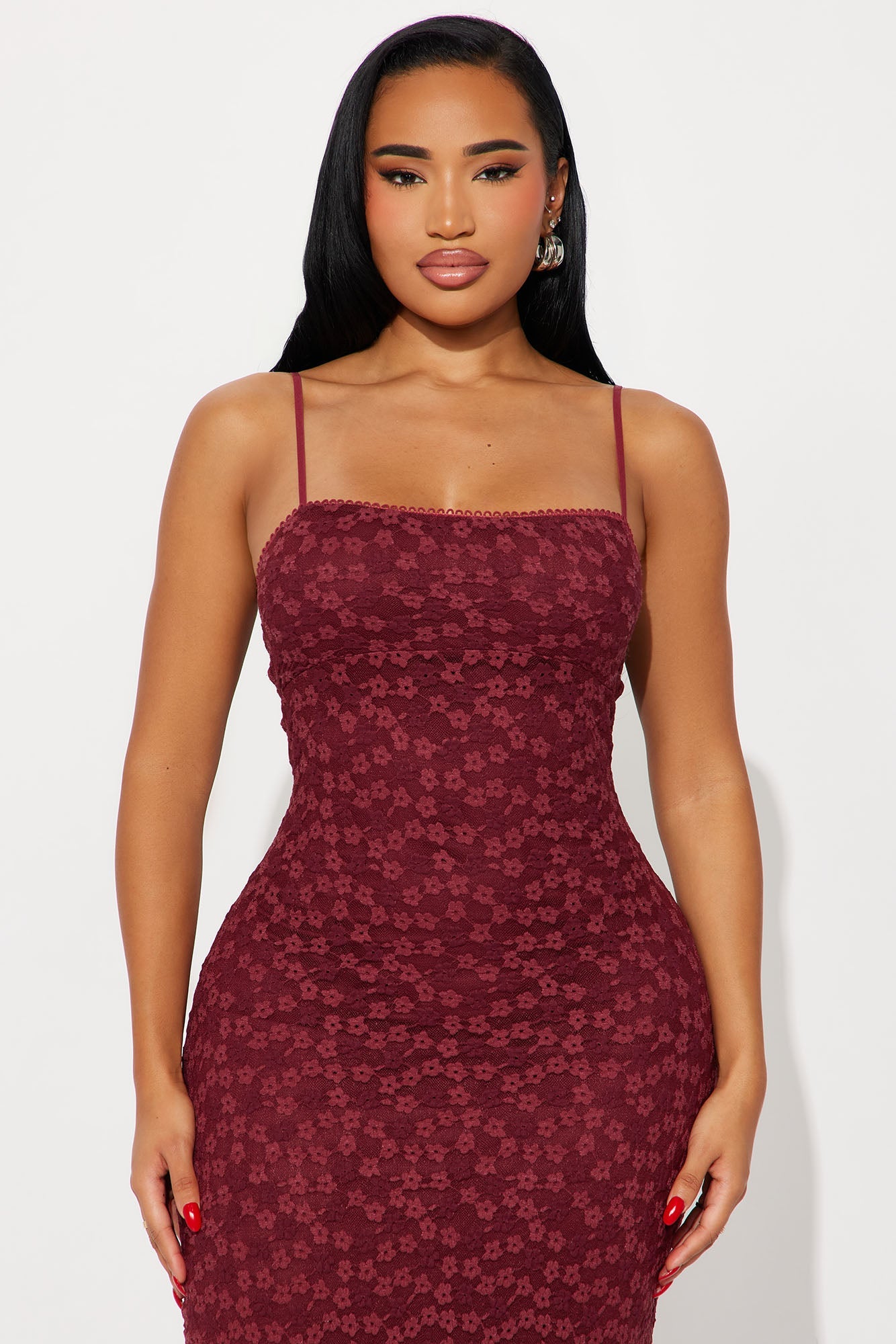 Breathe You In Lace Maxi Dress - Wine