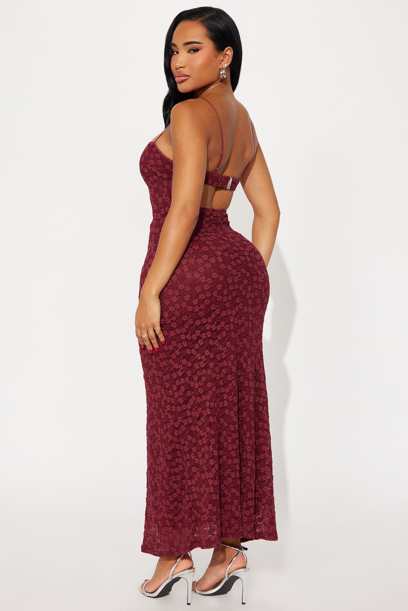 Breathe You In Lace Maxi Dress - Wine