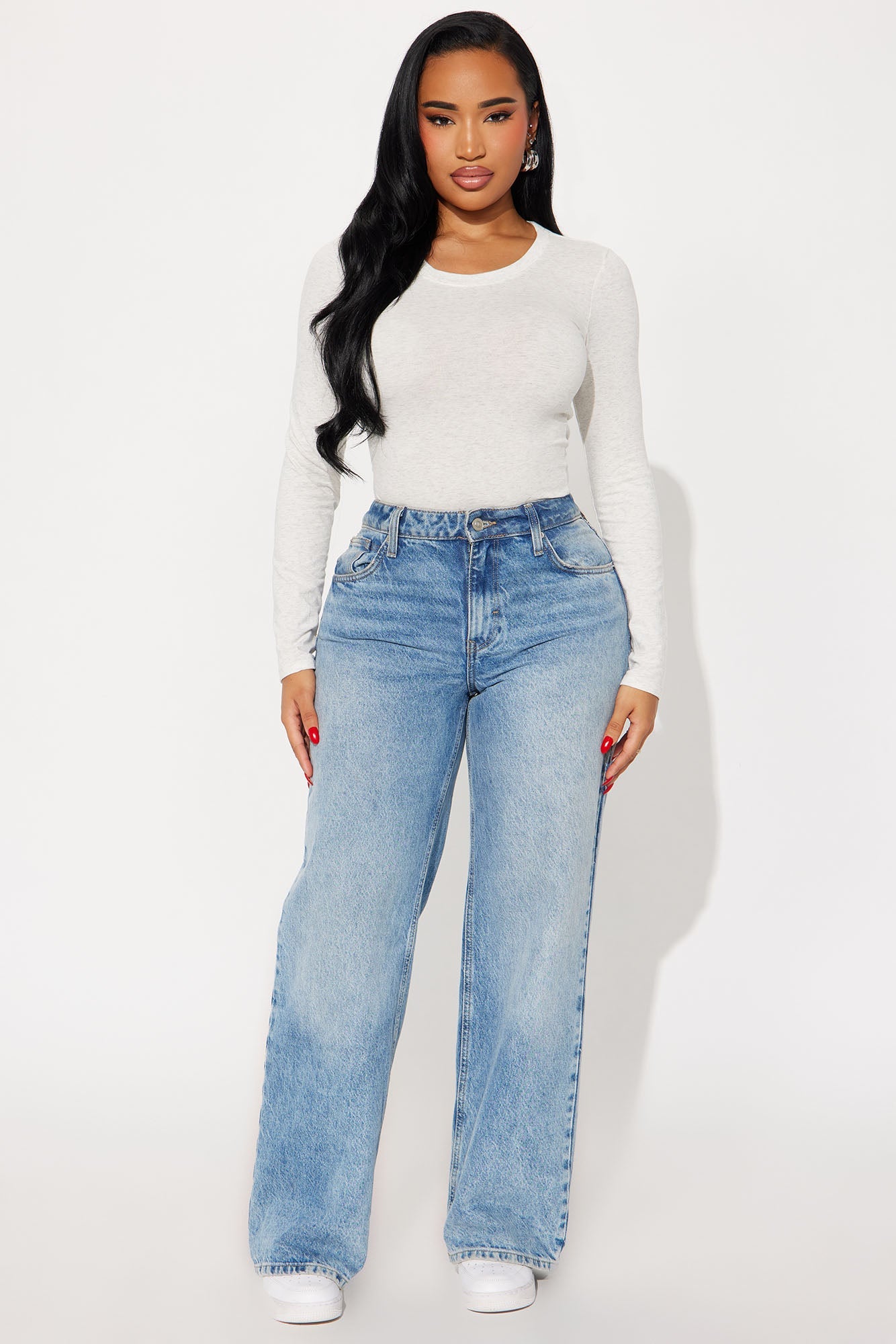 Sabrina Long Sleeve Tee - Light Grey
