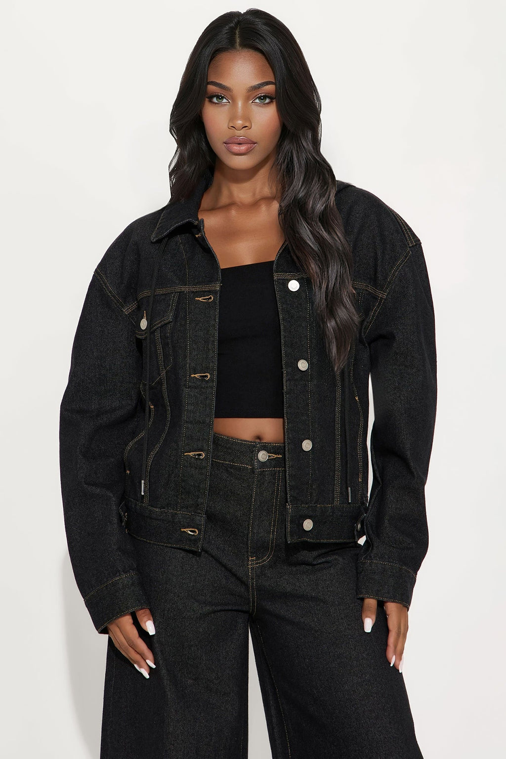 Sooner Or Later Hooded Trucker Jacket - Dark Denim