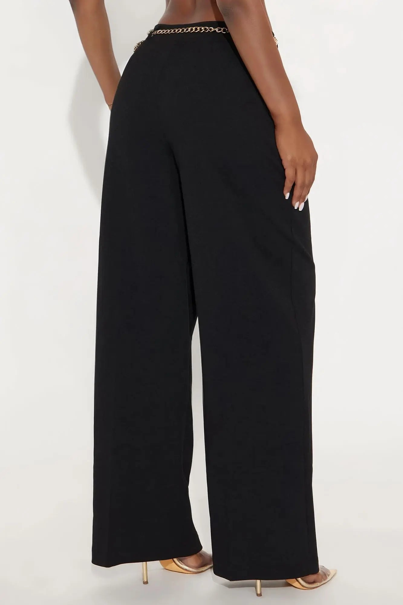Jocelyn Belted Wide Leg Pant 33″ - Black 