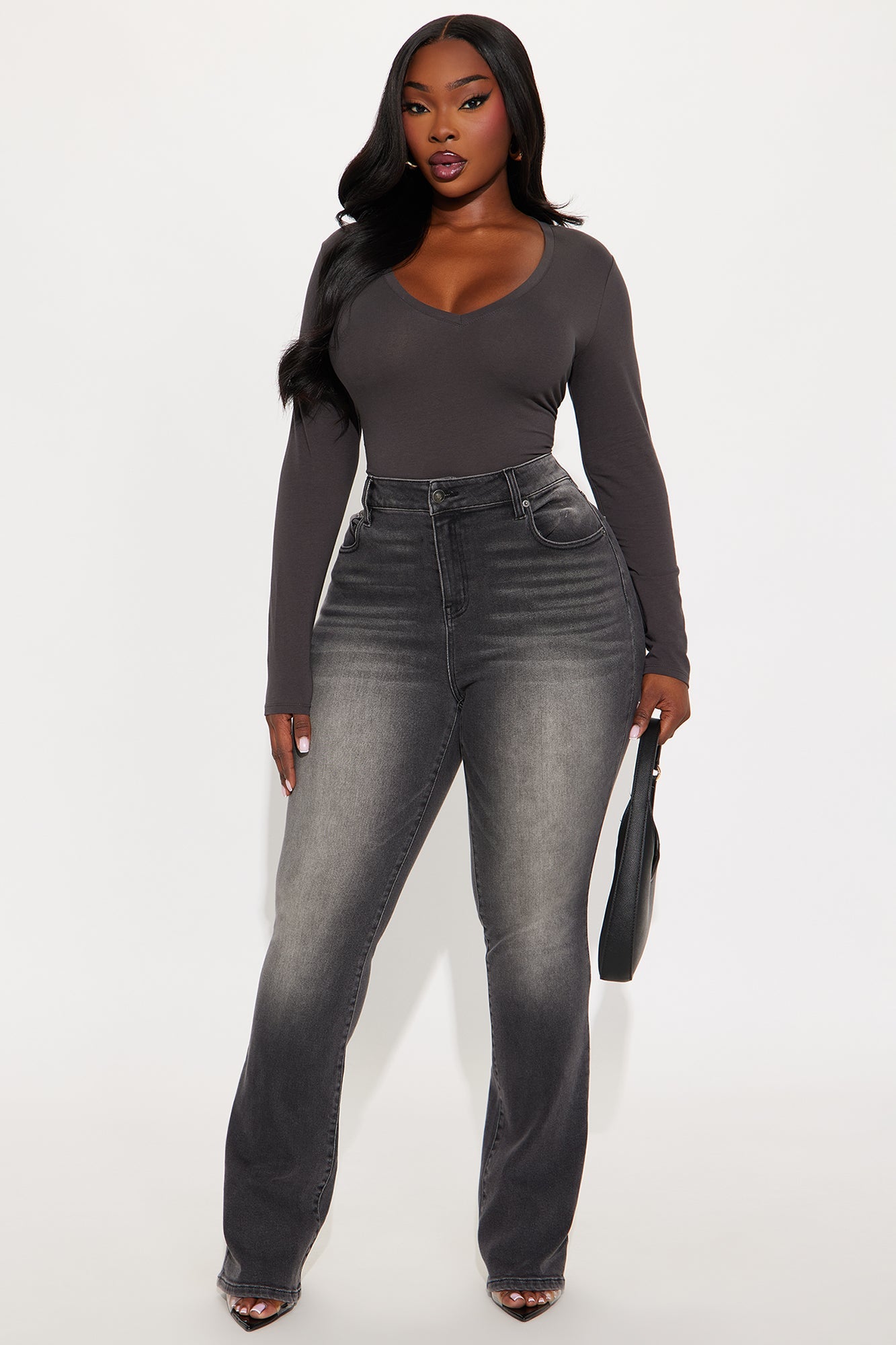 She's An Icon High Waist Bootcut Jean - Grey