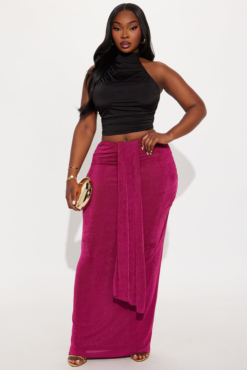 Let's Getaway Slinky Knit Maxi - Magenta
