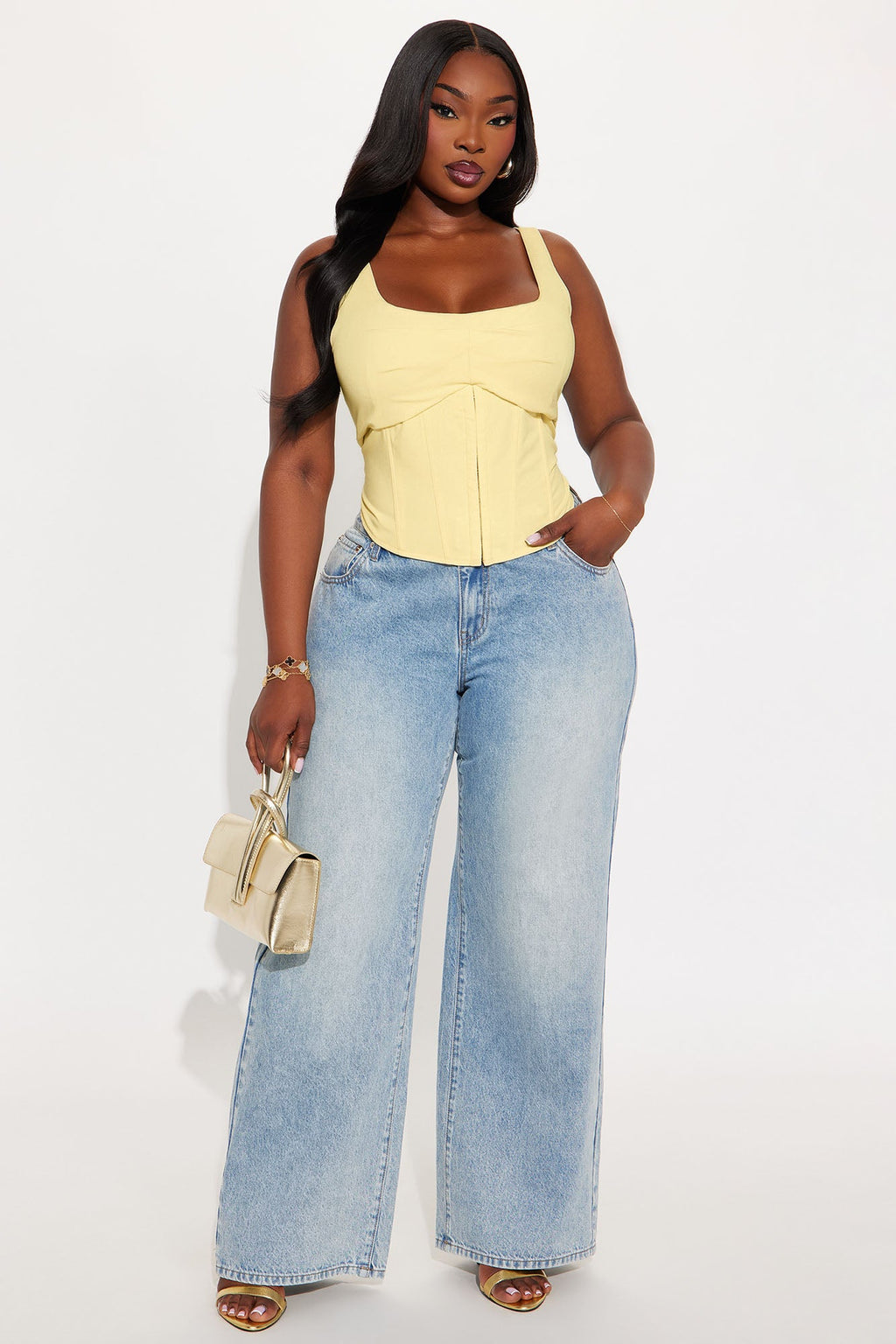 Coastal Breeze Corset Top - Yellow