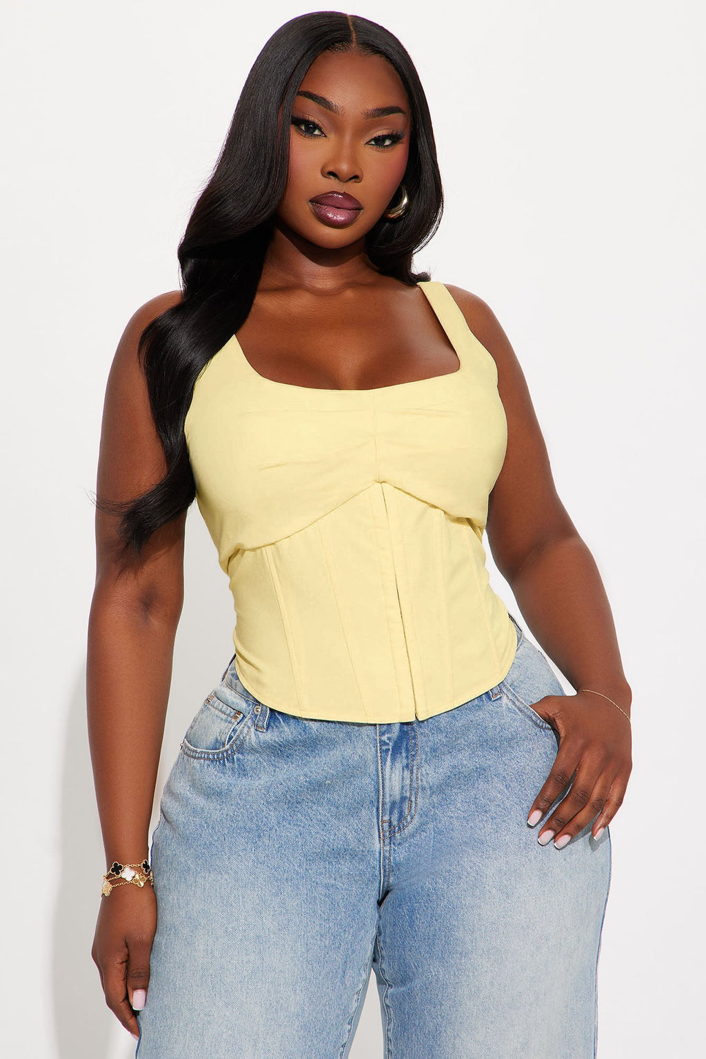 Coastal Breeze Corset Top - Yellow