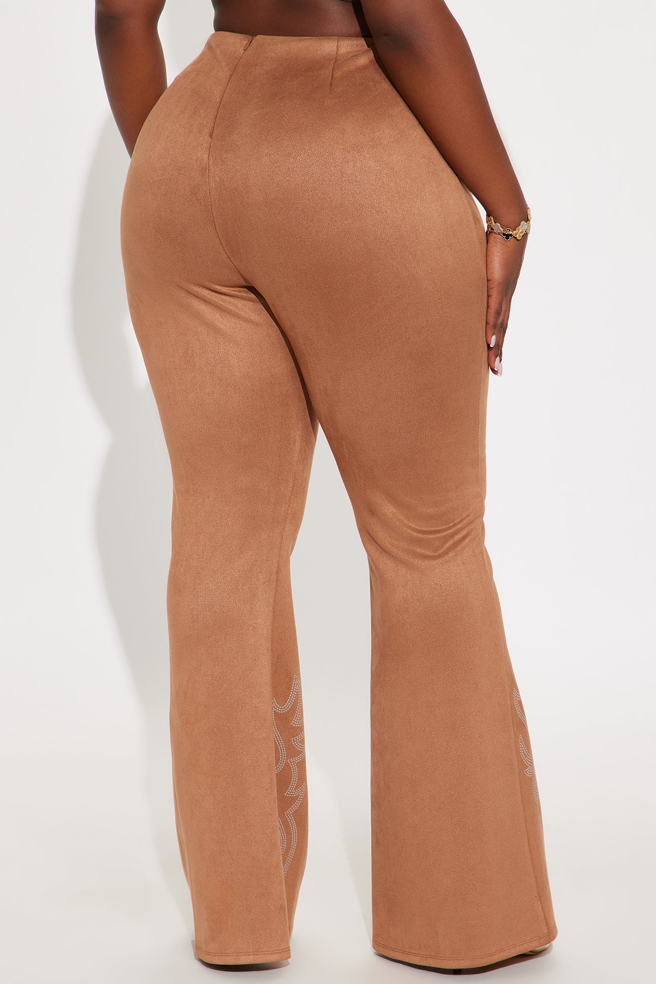 Southern Charm Faux Suede Flare Pant - Camel