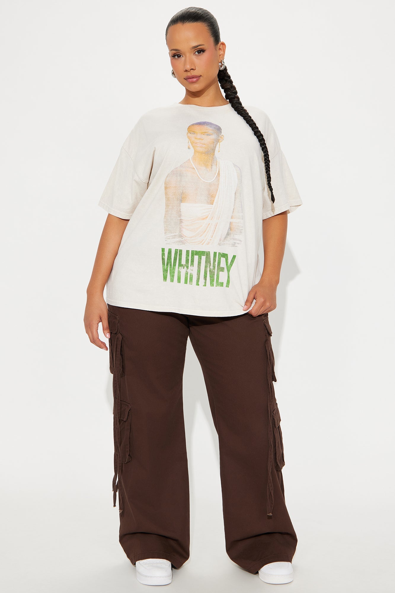Whitney Houston Natural Washed Tee - Taupe