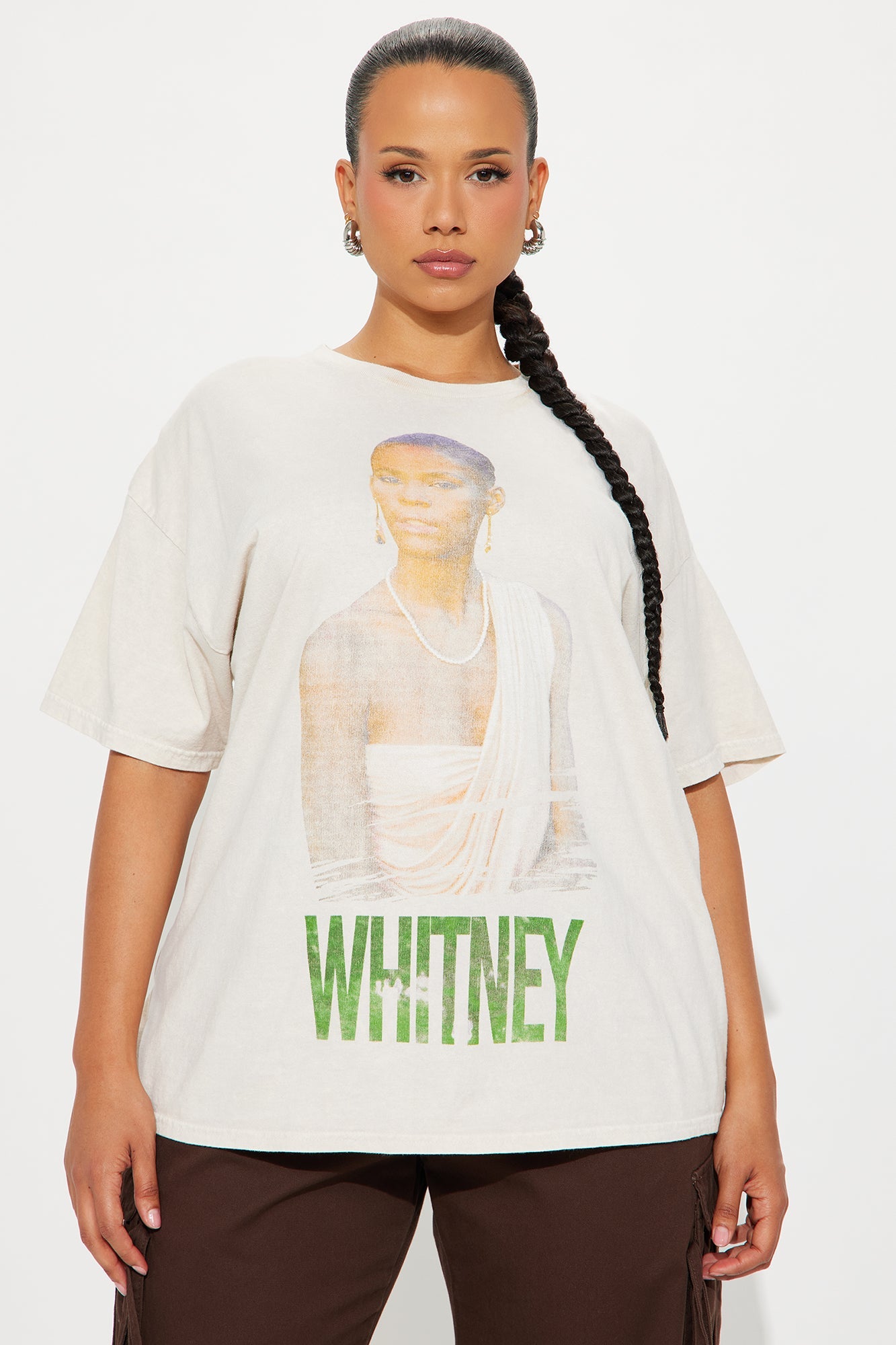 Whitney Houston Natural Washed Tee - Taupe