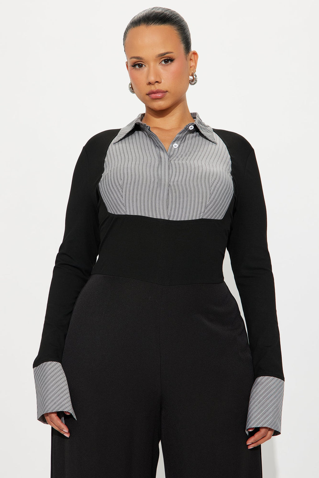 Lorena Wide Leg Jumpsuit - Grey/combo