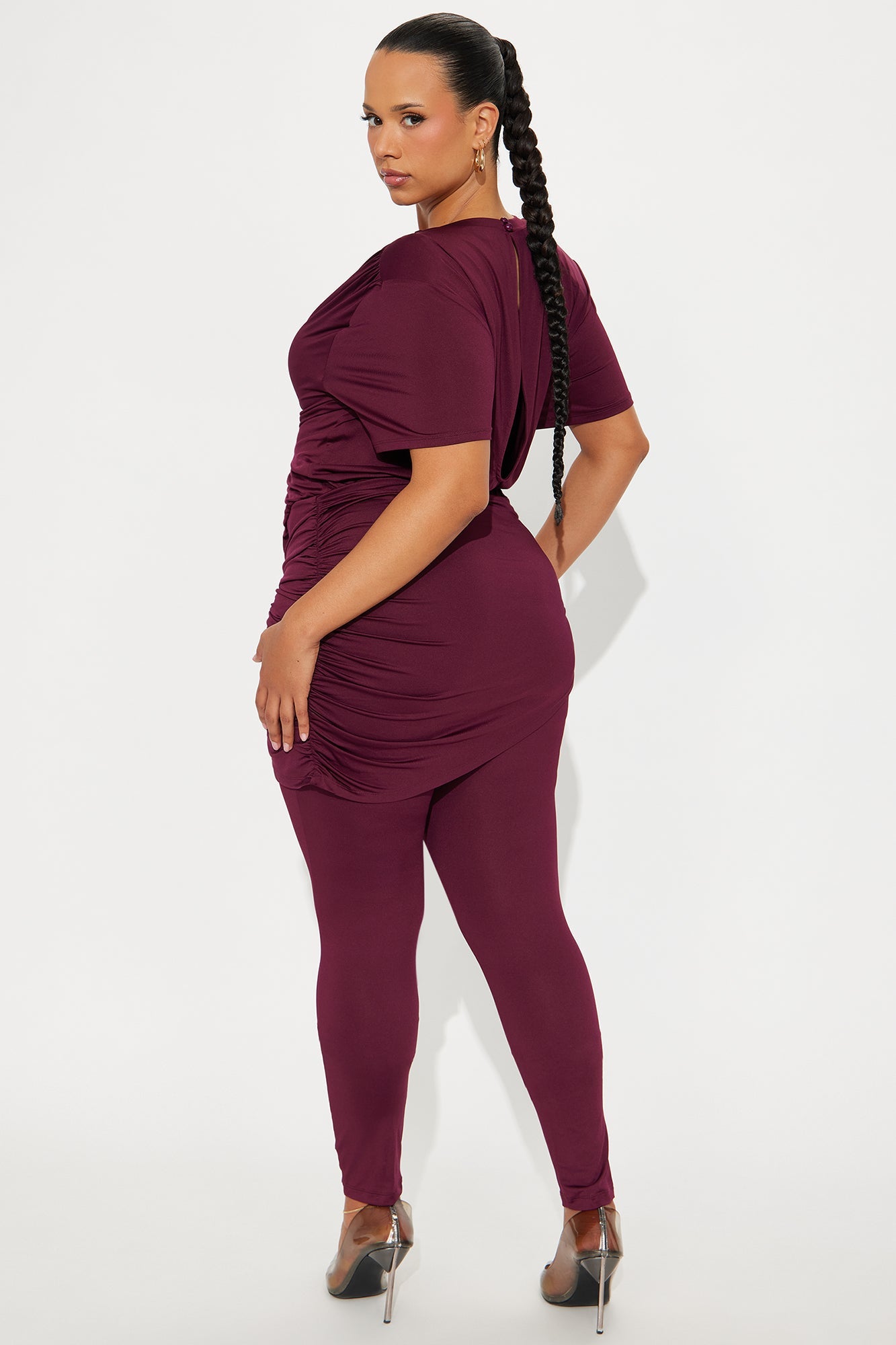 Crush Hour Skinny Leg Jumpsuit - Wine