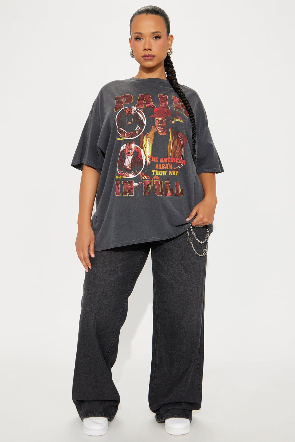 Paid In Full Washed Throwback Tee - Black