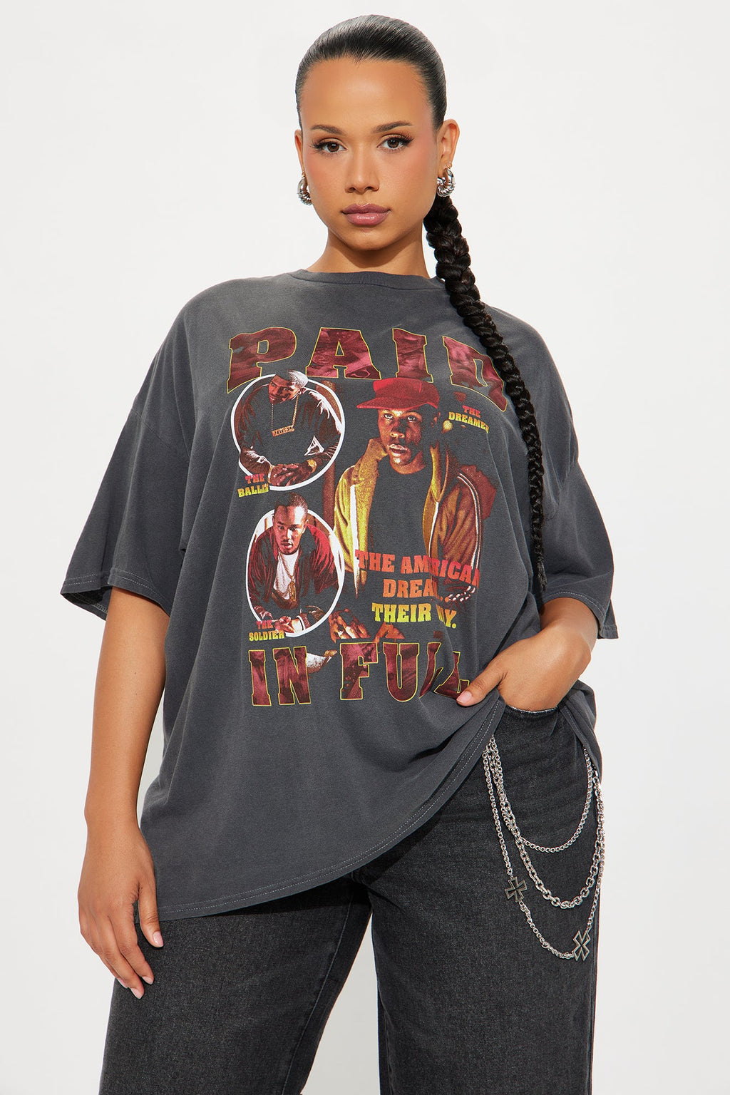 Paid In Full Washed Throwback Tee - Black