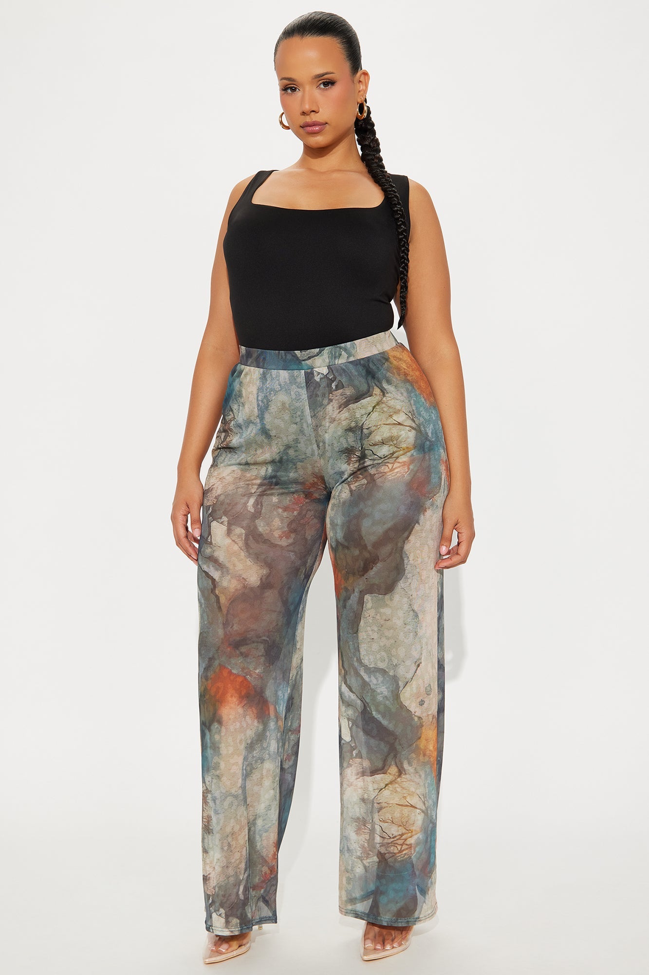 Janice Mesh High Rise Flare Pant 33 - Blue/combo