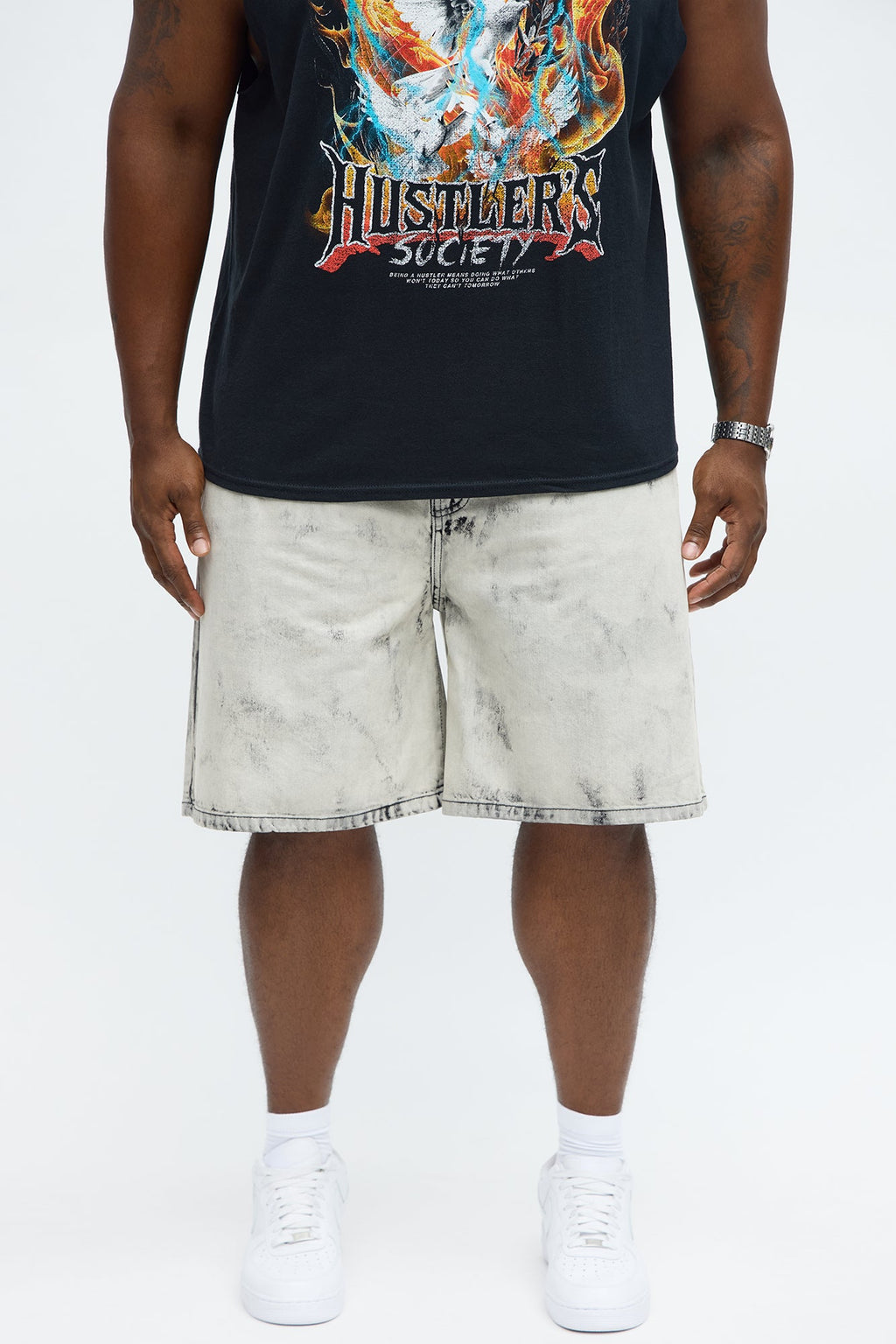 Relaxed Not For The Smoke Denim Shorts - Grey/Smoke