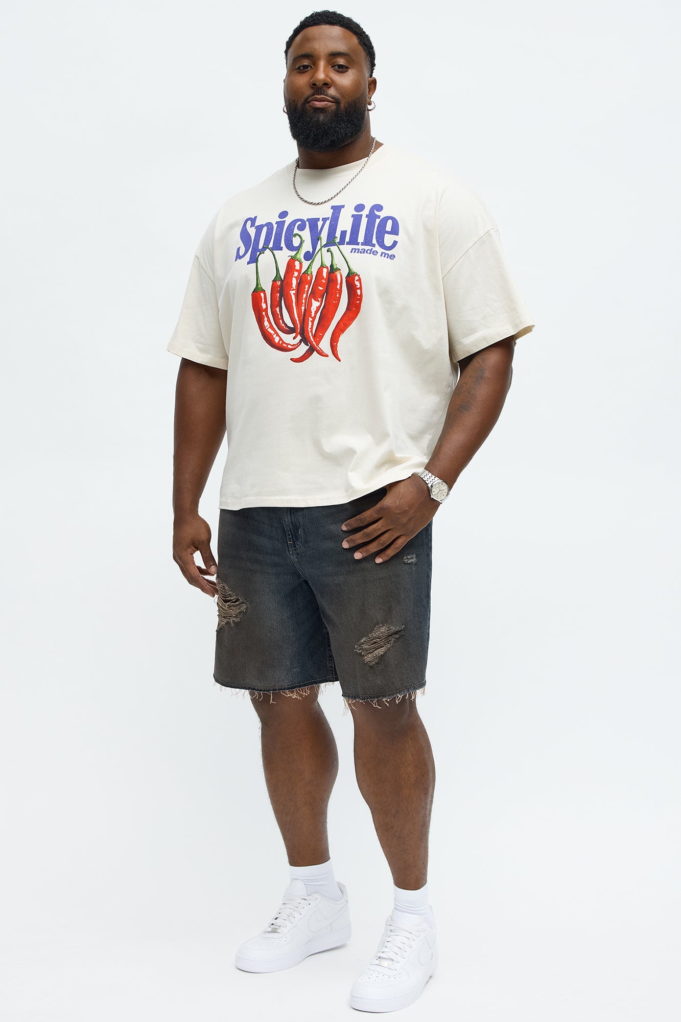 Relaxed To Put In The Works Ripped Denim Shorts - Dark Wash