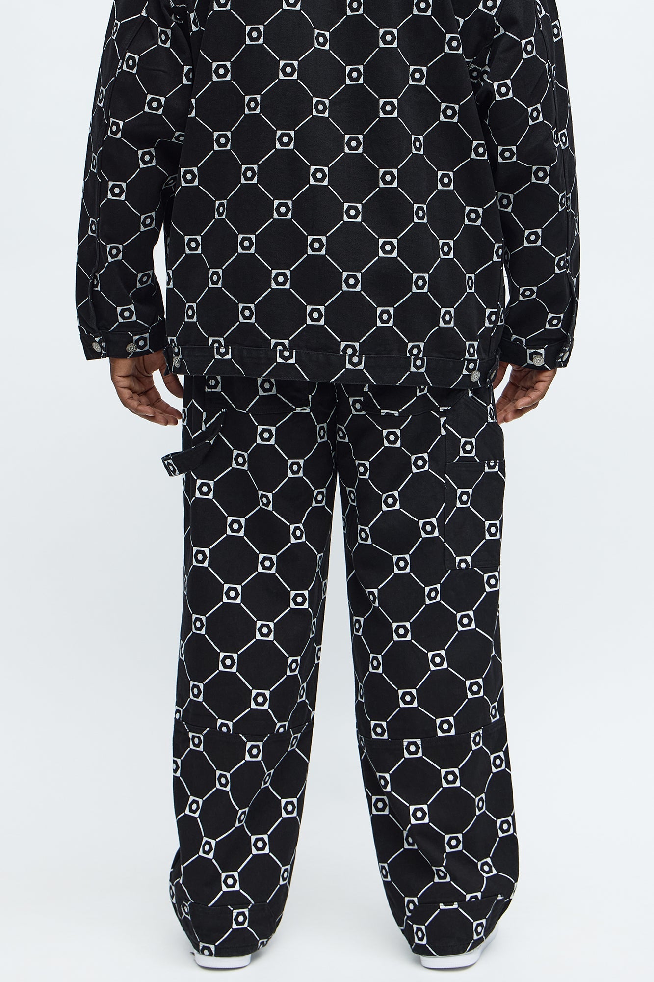 South Pole Baggy Monogram Jeans - Black