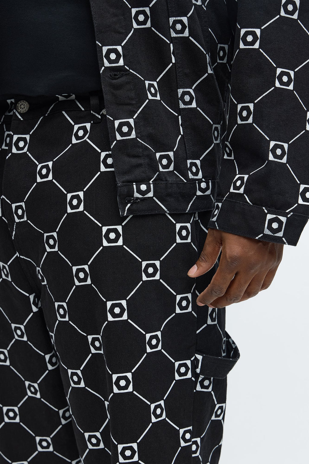 South Pole Baggy Monogram Jeans - Black