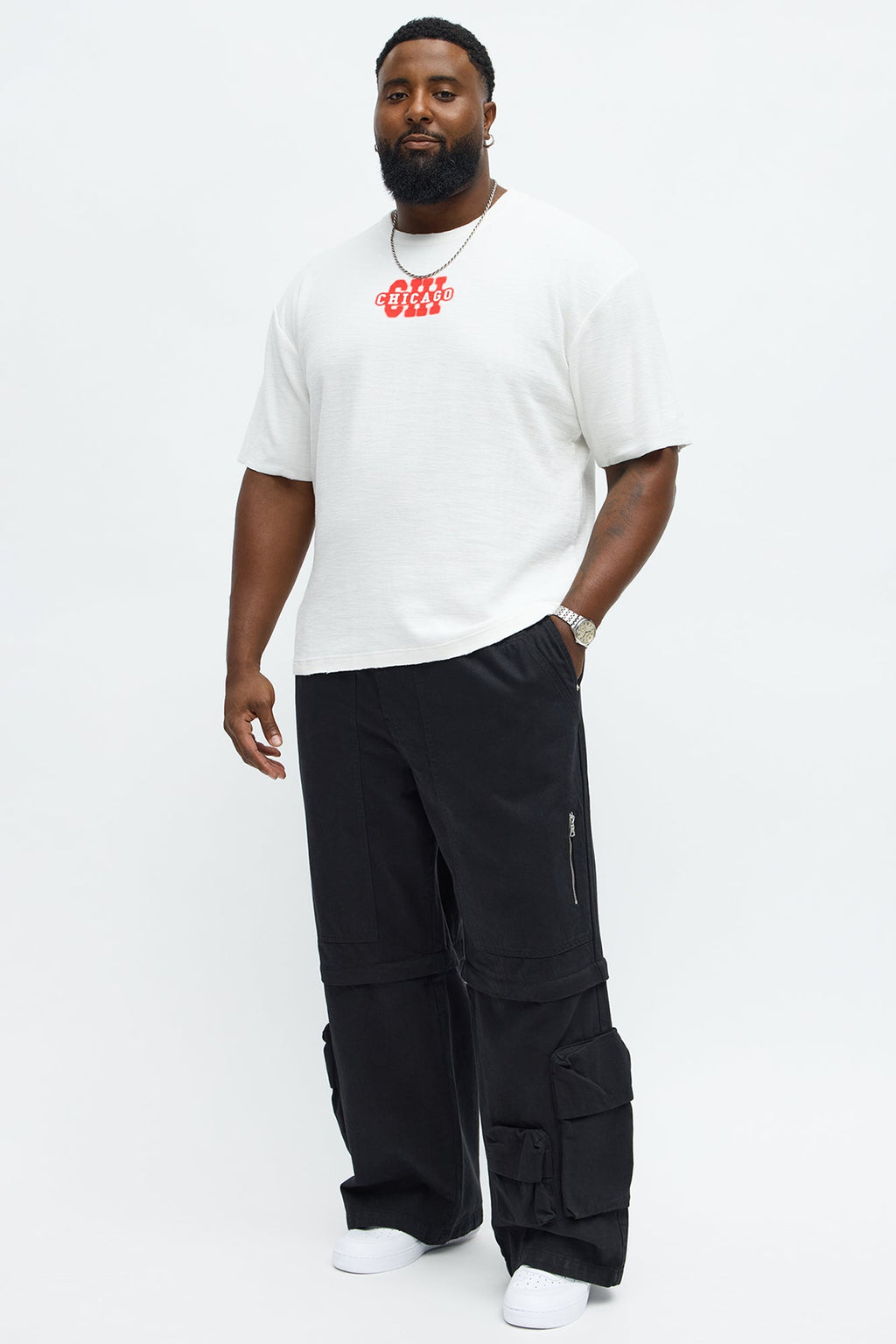 Relaxed Chicago Spray Paint Tee - White