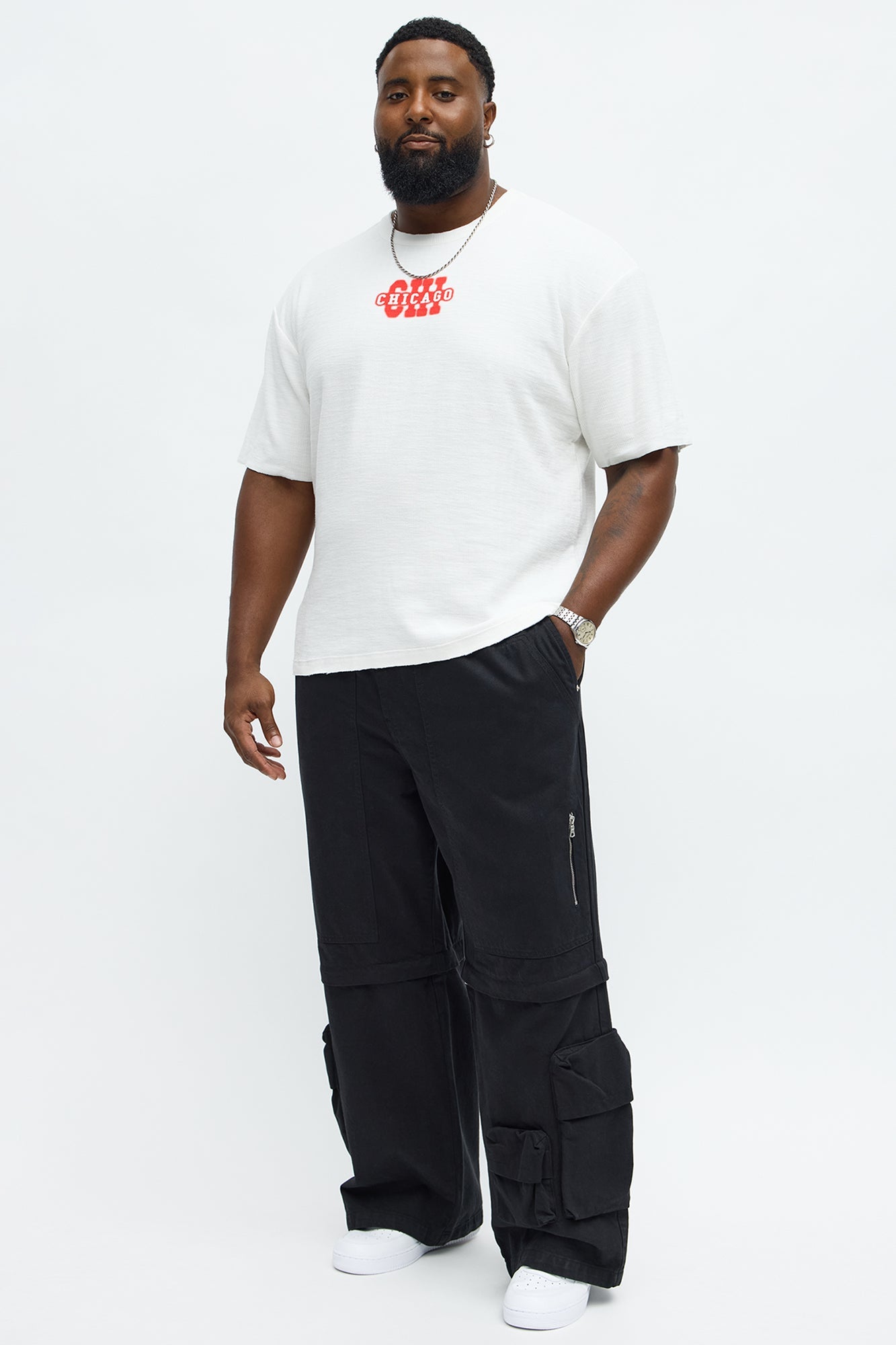 Relaxed Chicago Spray Paint Tee - White