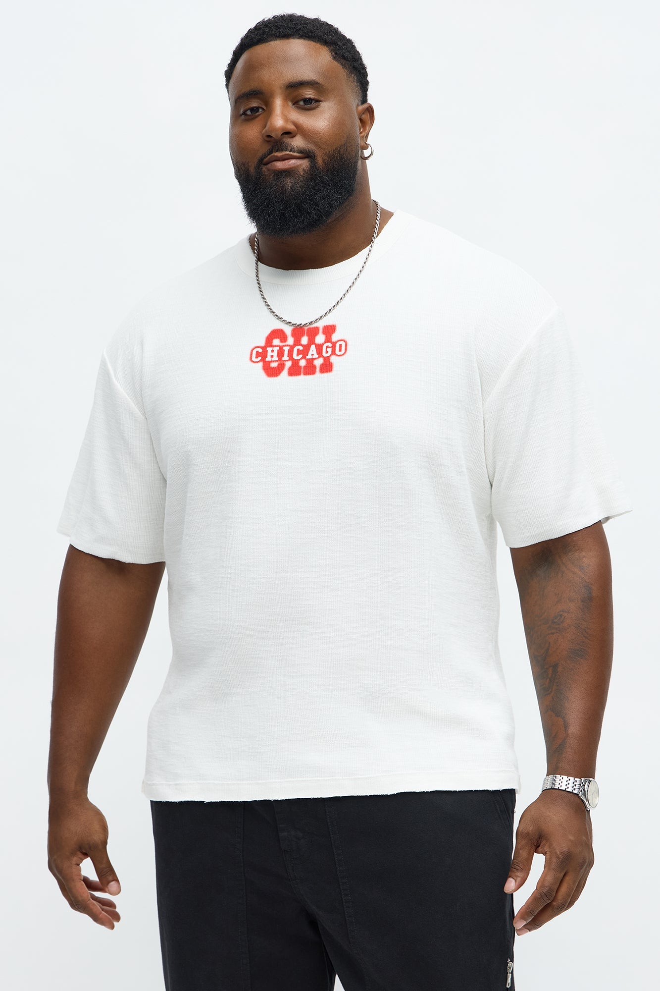 Relaxed Chicago Spray Paint Tee - White