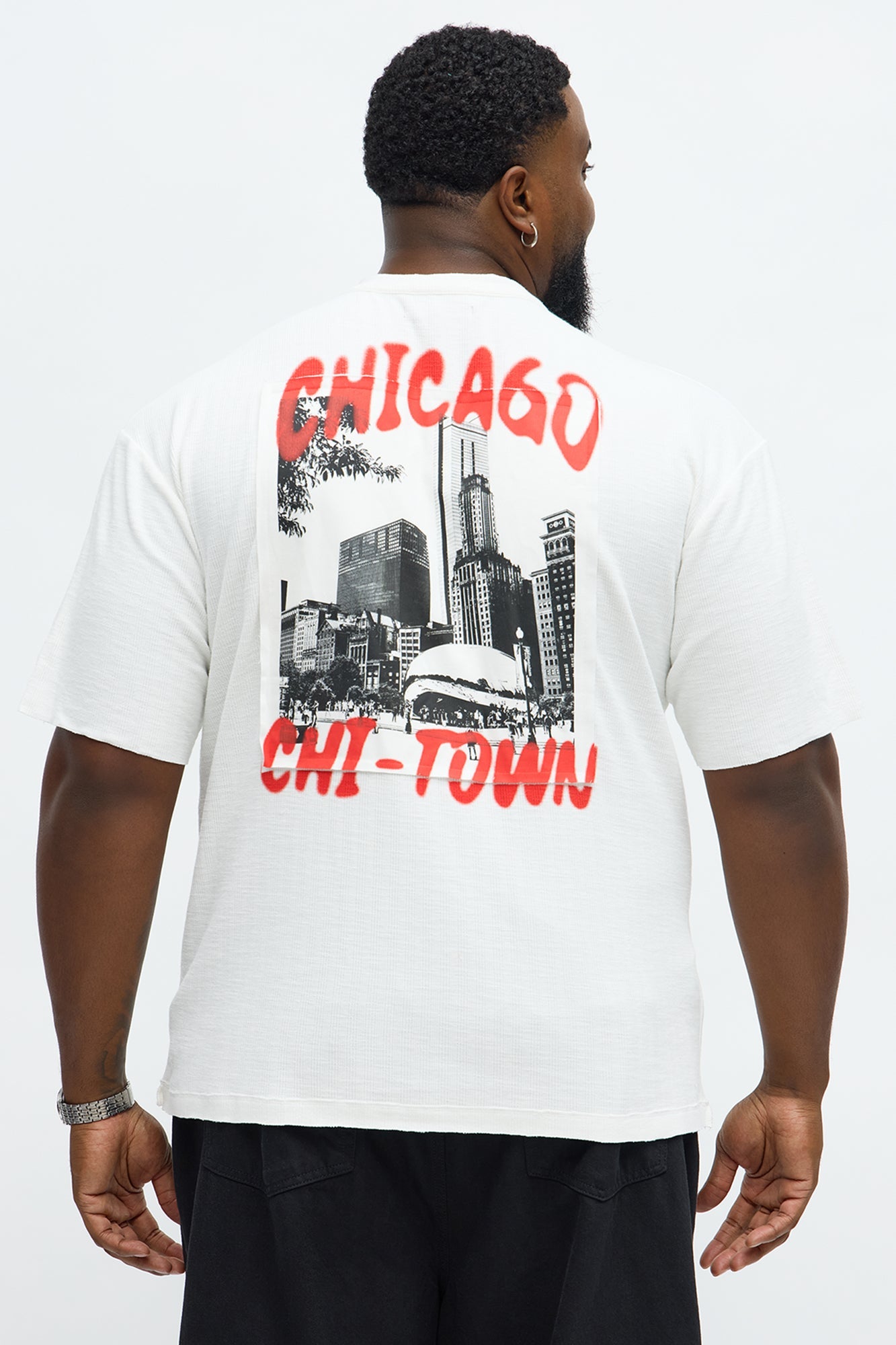 Relaxed Chicago Spray Paint Tee - White