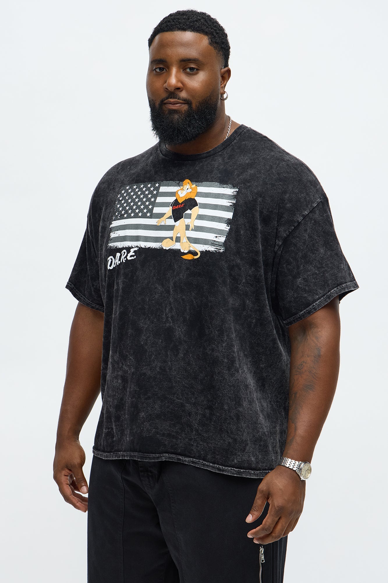 DARE USA Flag Short Sleeve Tee - Black Wash