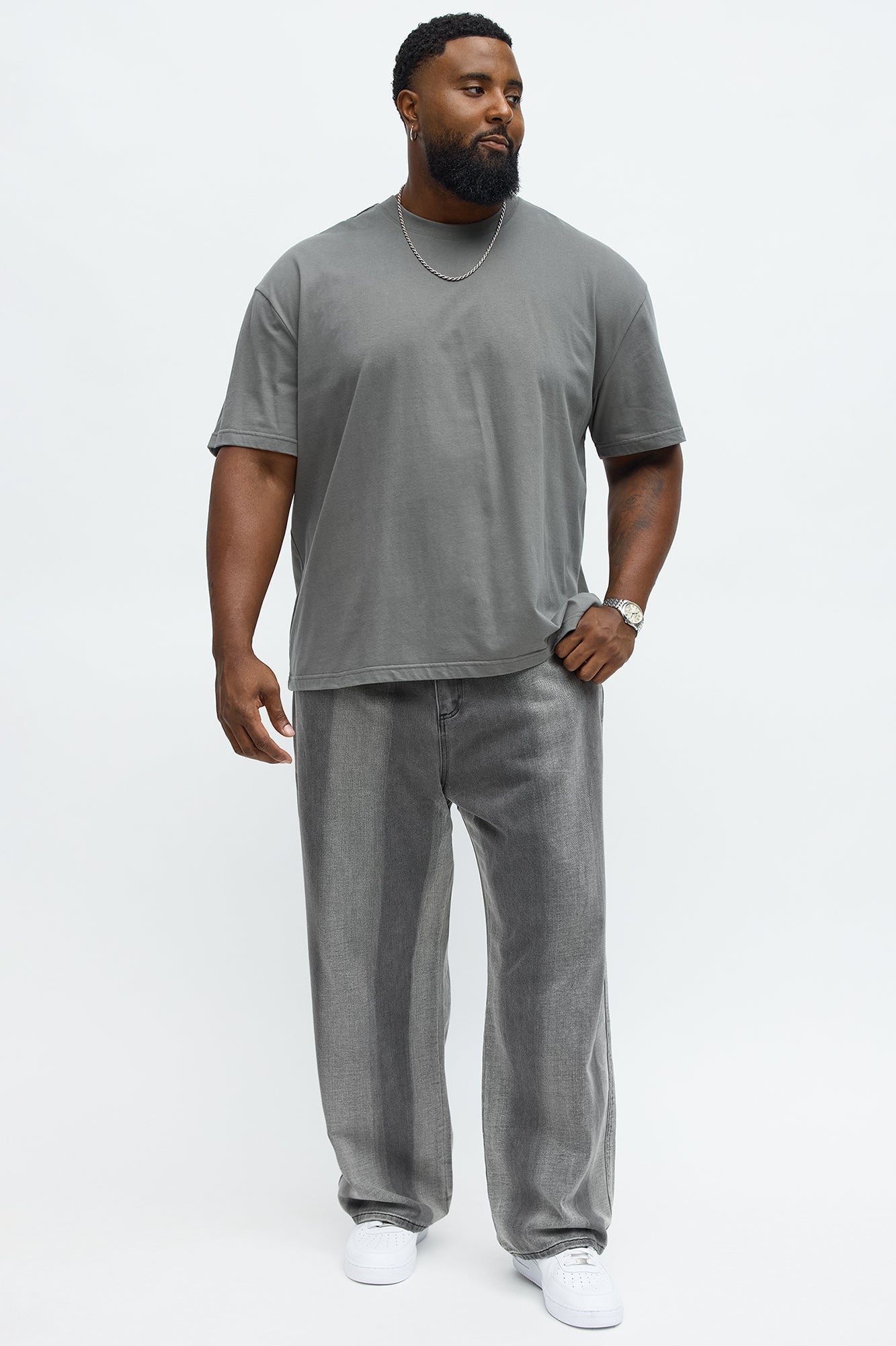 Premium Relaxed Soft Cotton Tee - Dark Grey