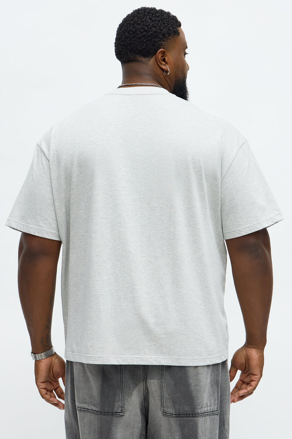 Premium Relaxed Soft Cotton Tee - Heather Grey