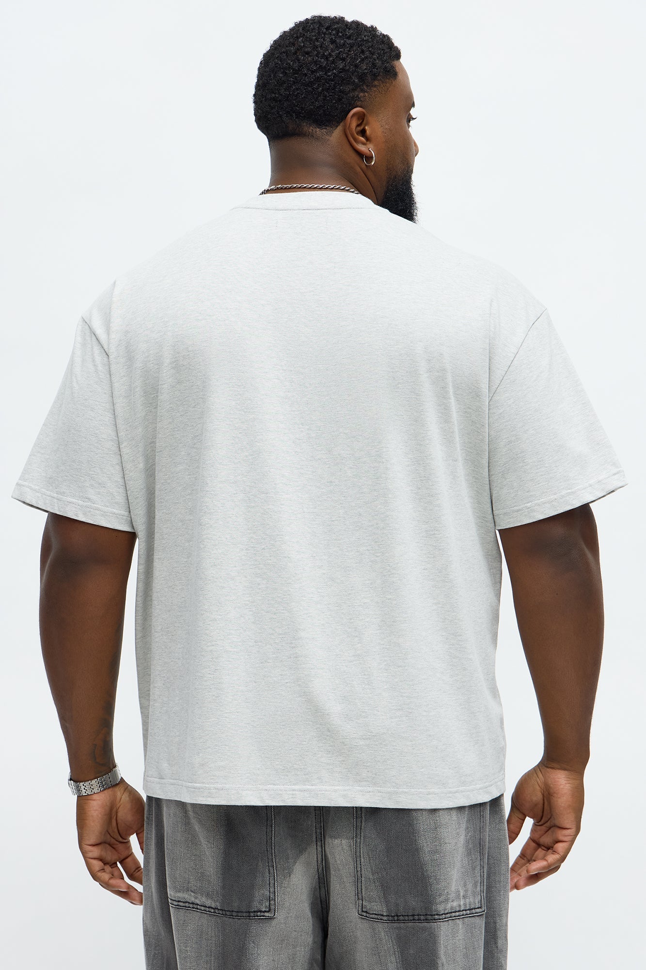 Premium Relaxed Soft Cotton Tee - Heather Grey