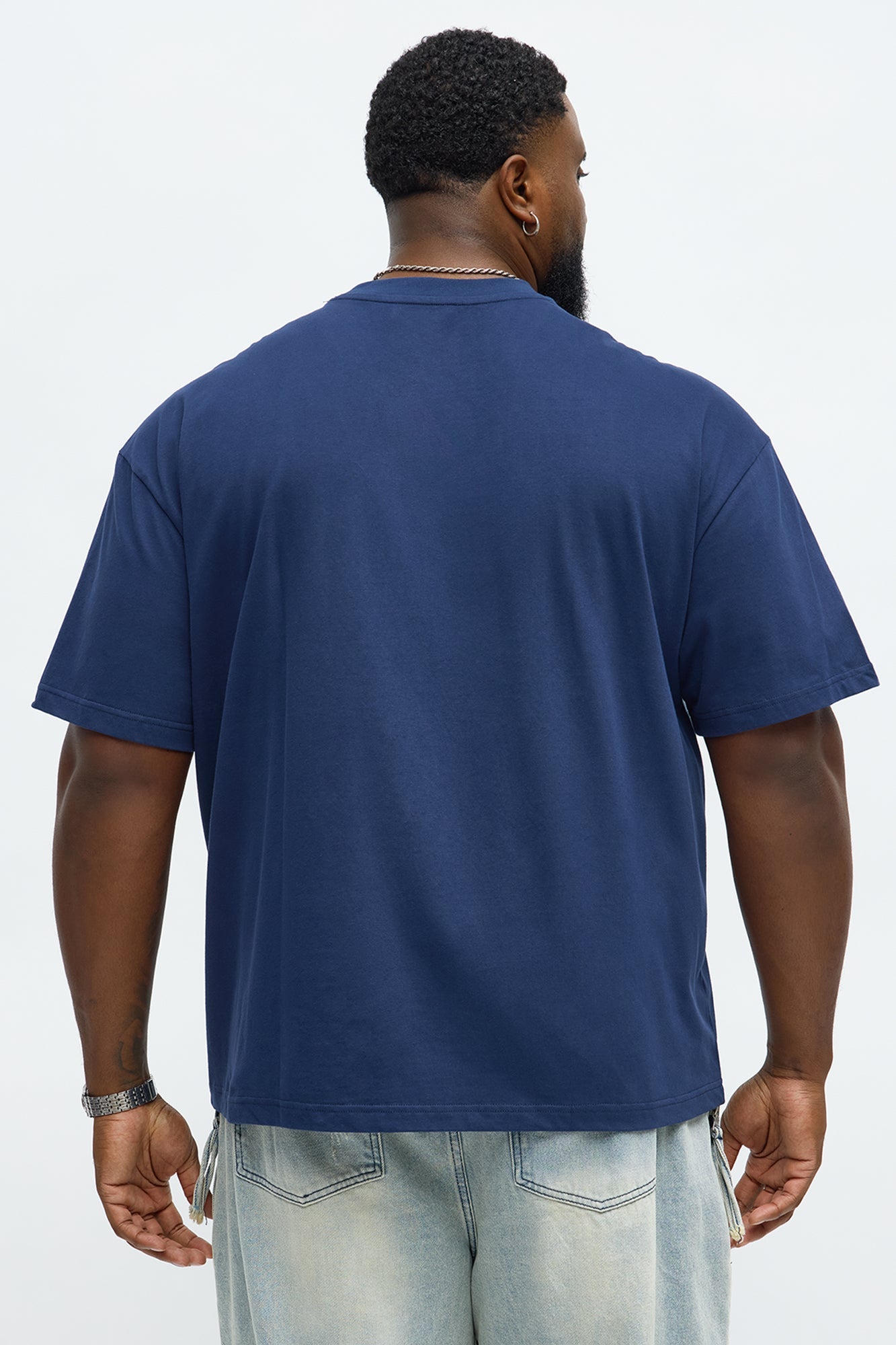 Premium Relaxed Soft Cotton Tee - Navy