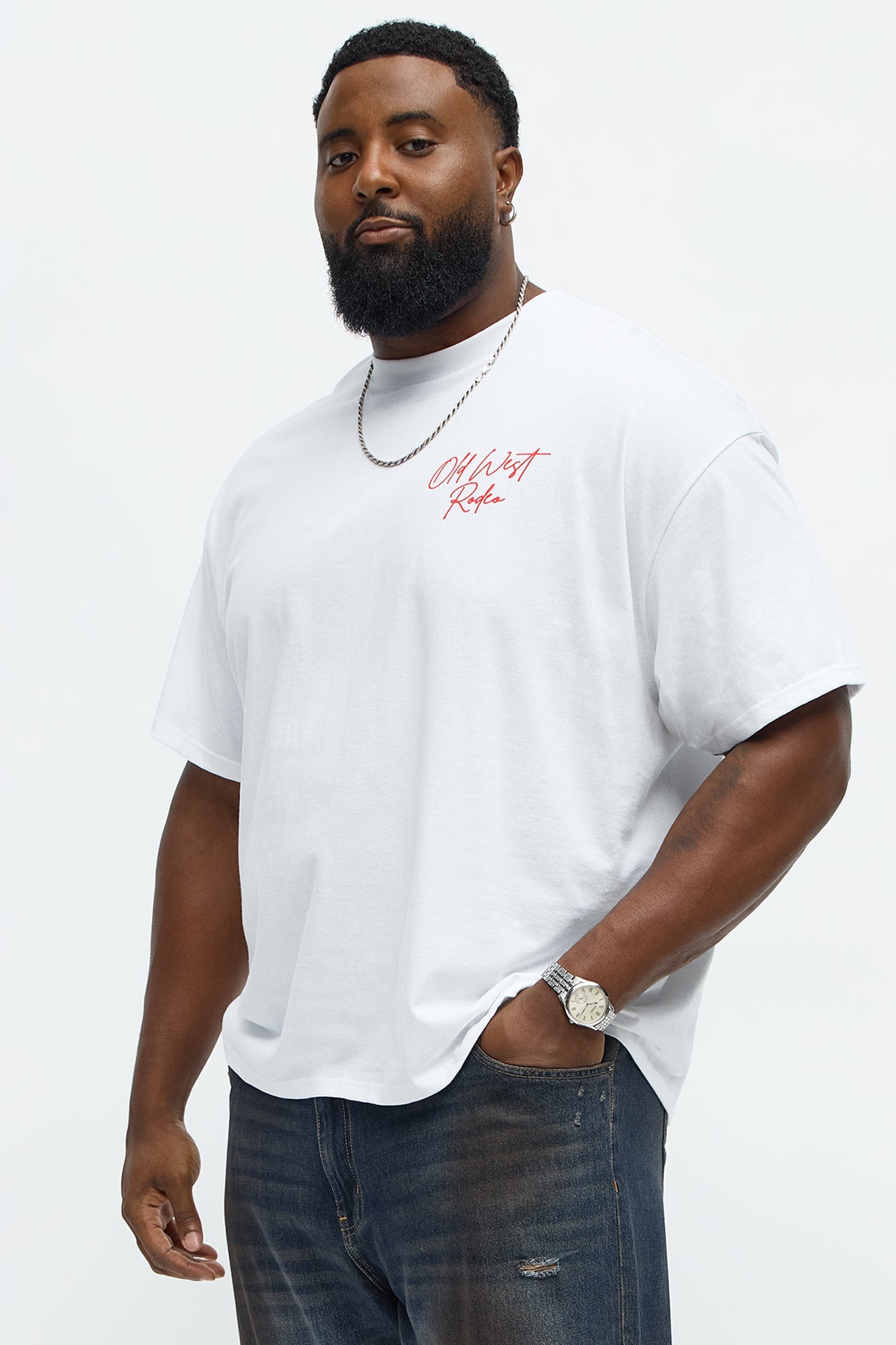 Old West Rodeo Teddy Short Sleeve Tee - White