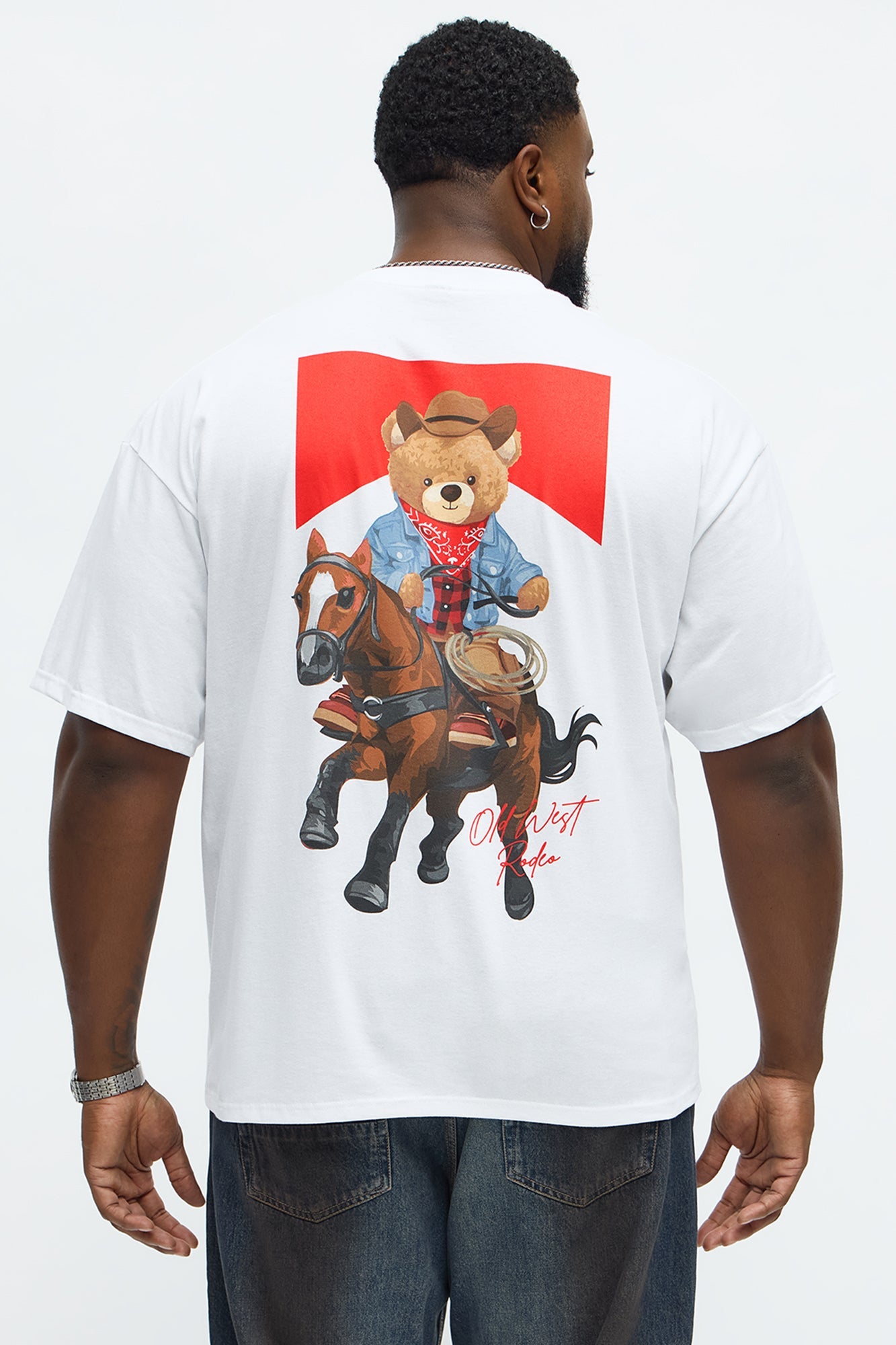 Old West Rodeo Teddy Short Sleeve Tee - White