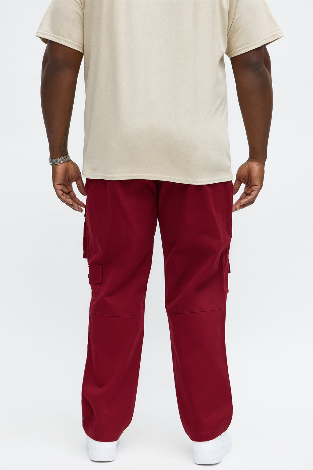 Slim Count On It Cargo Utility Pants - Burgundy