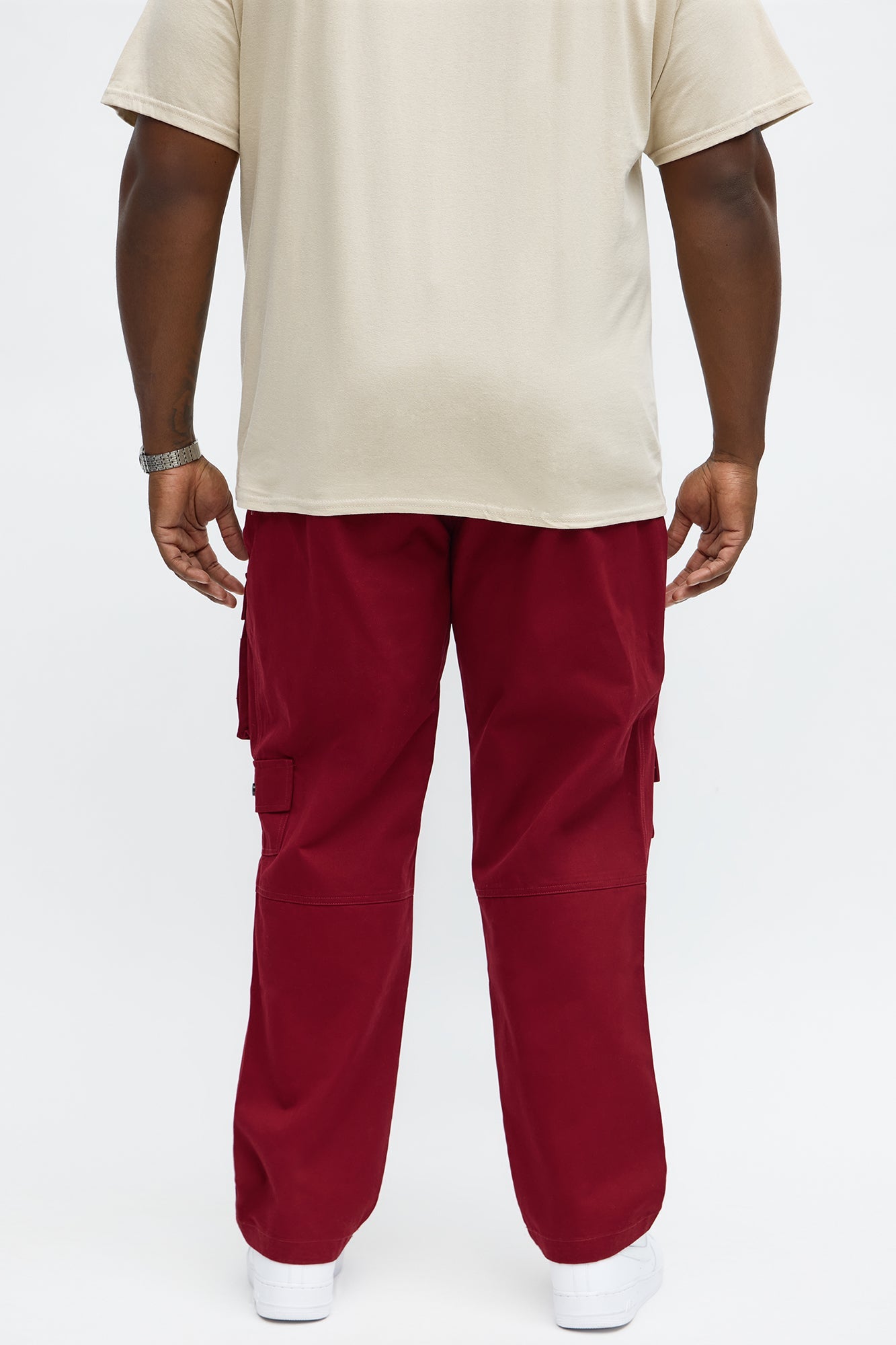 Slim Count On It Cargo Utility Pants - Burgundy
