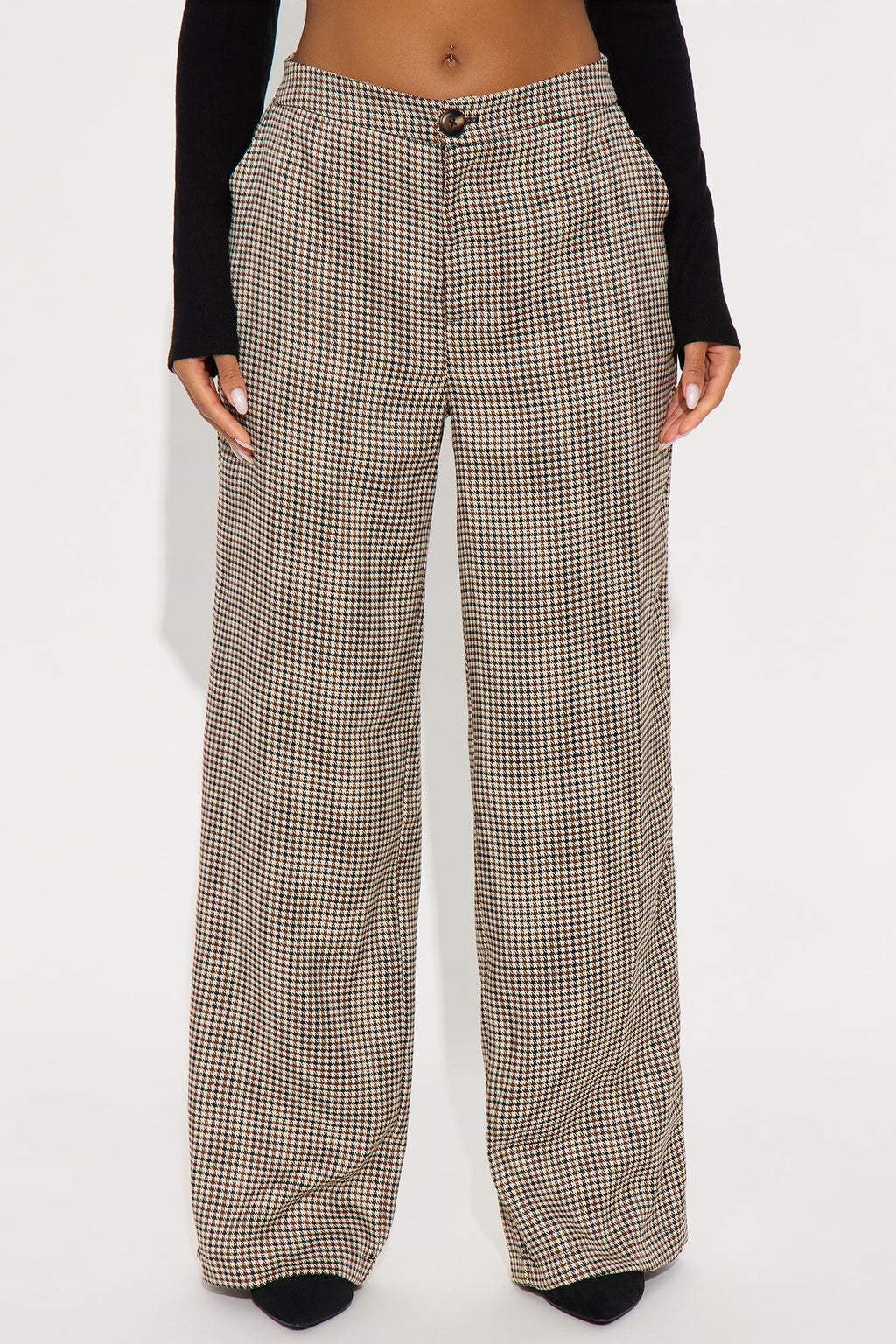 Without A Doubt Houndstooth Wide Leg Pant 31 - Cream/combo