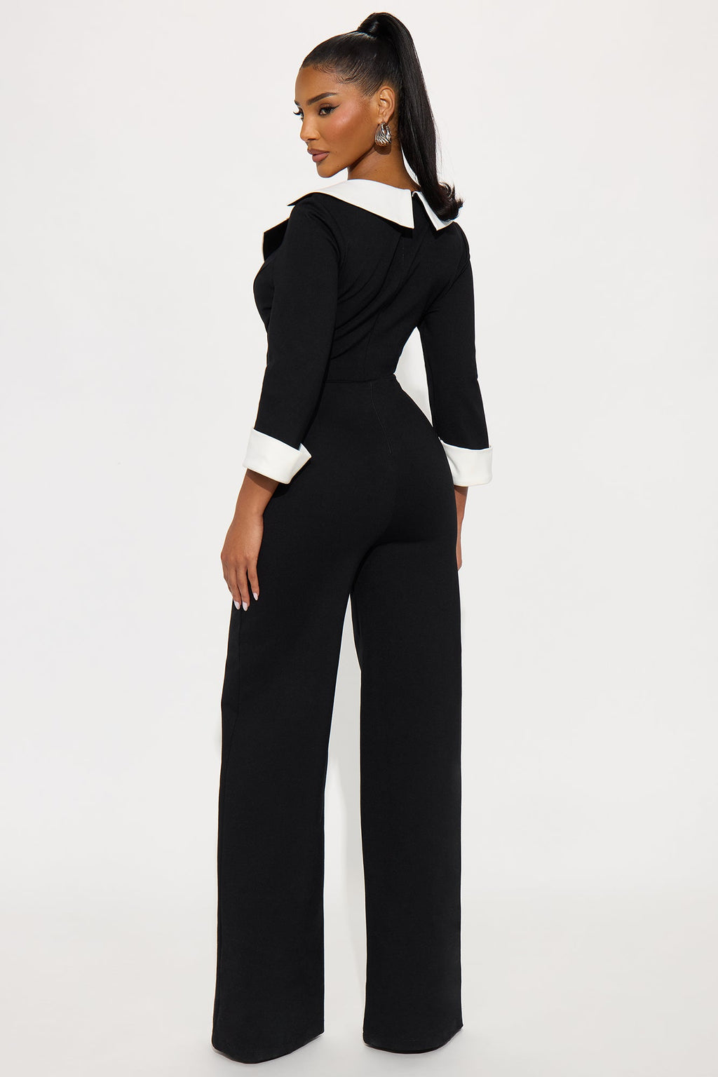 Making Moves Collared Jumpsuit - Black