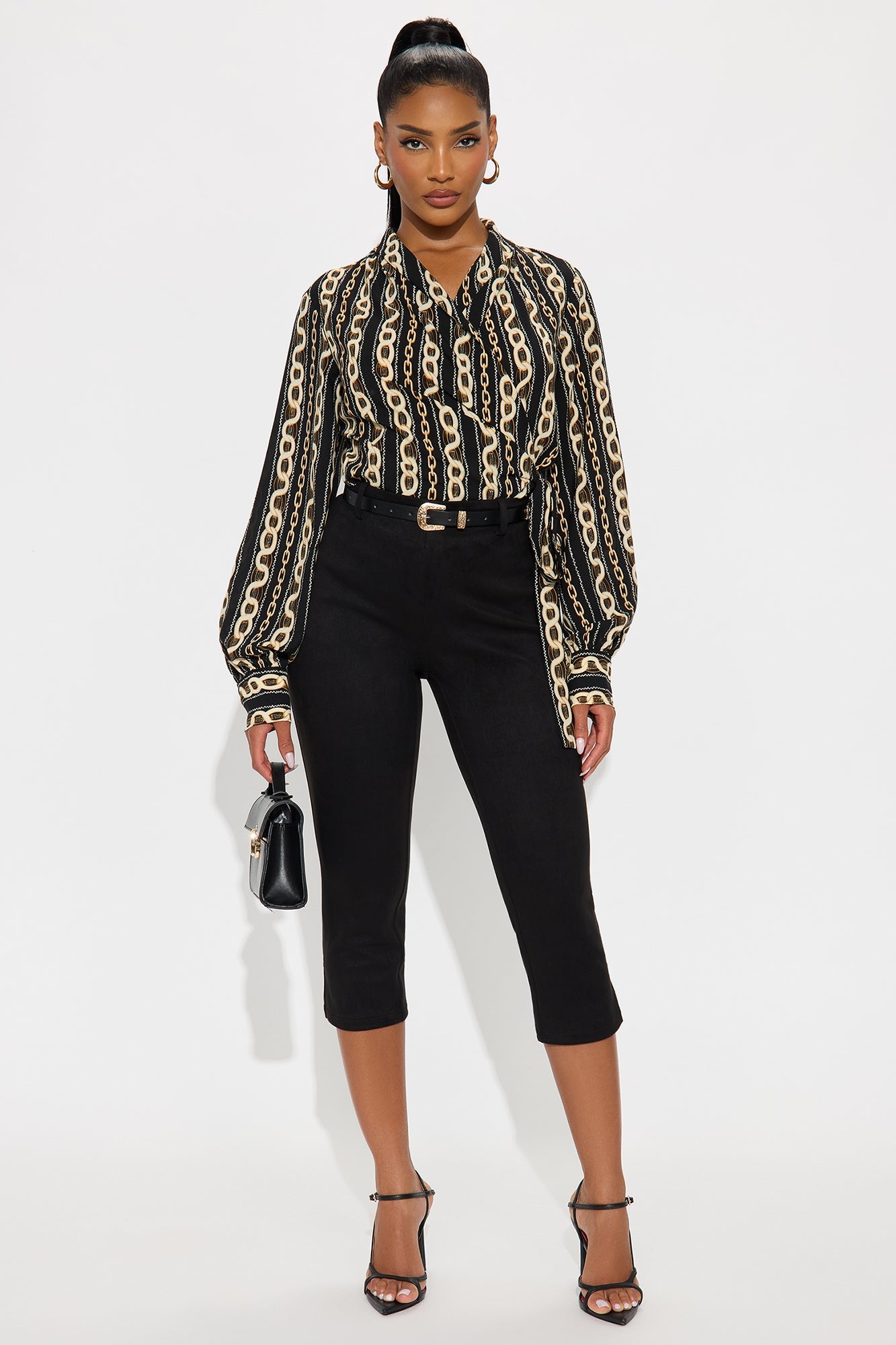 Always Yours Faux Suede Capri Pant - Black