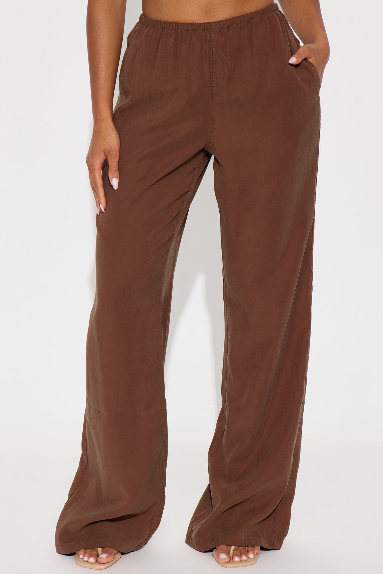 Lolita Wide Leg Lyocell Pant - Brown