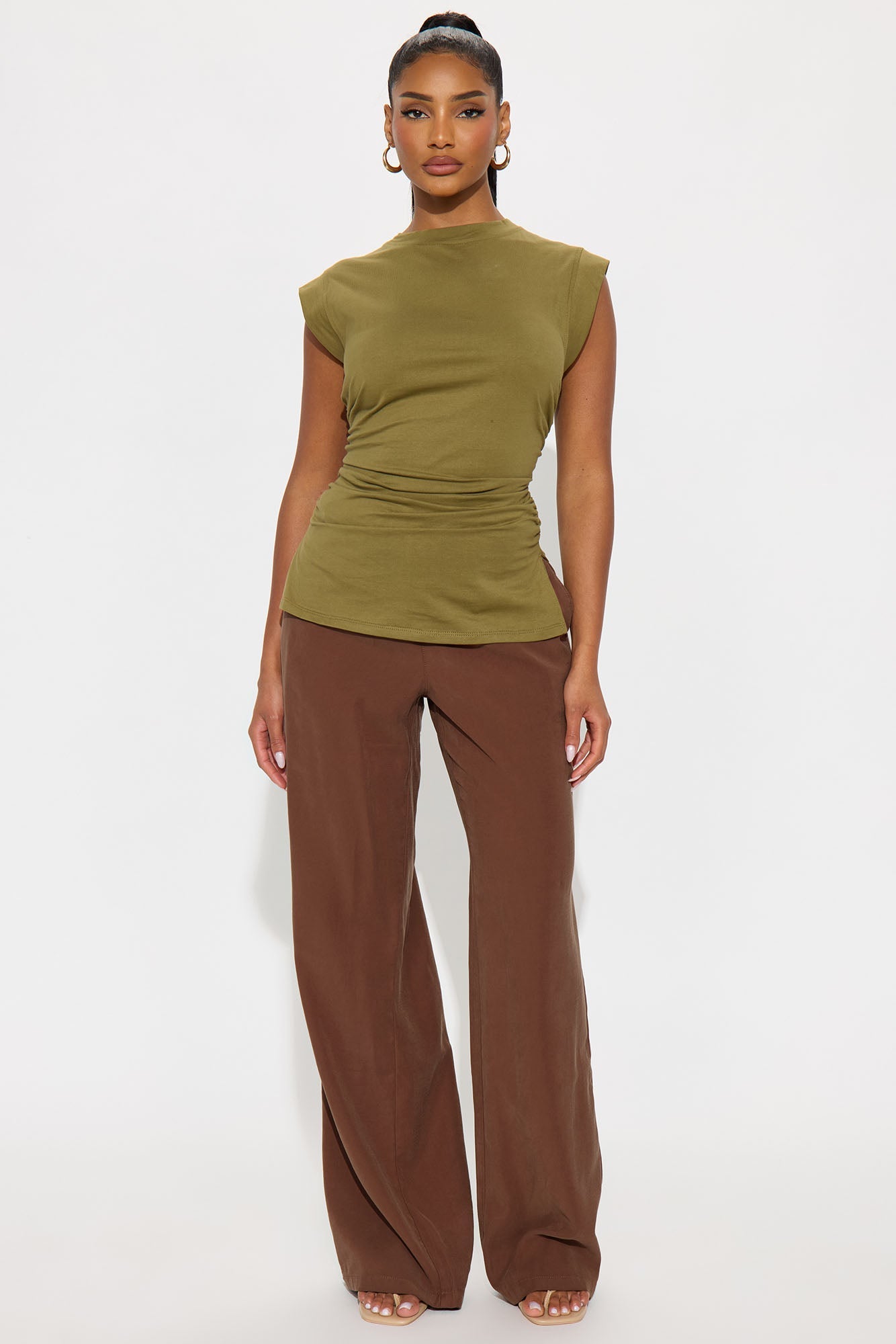 Lolita Wide Leg Lyocell Pant - Brown