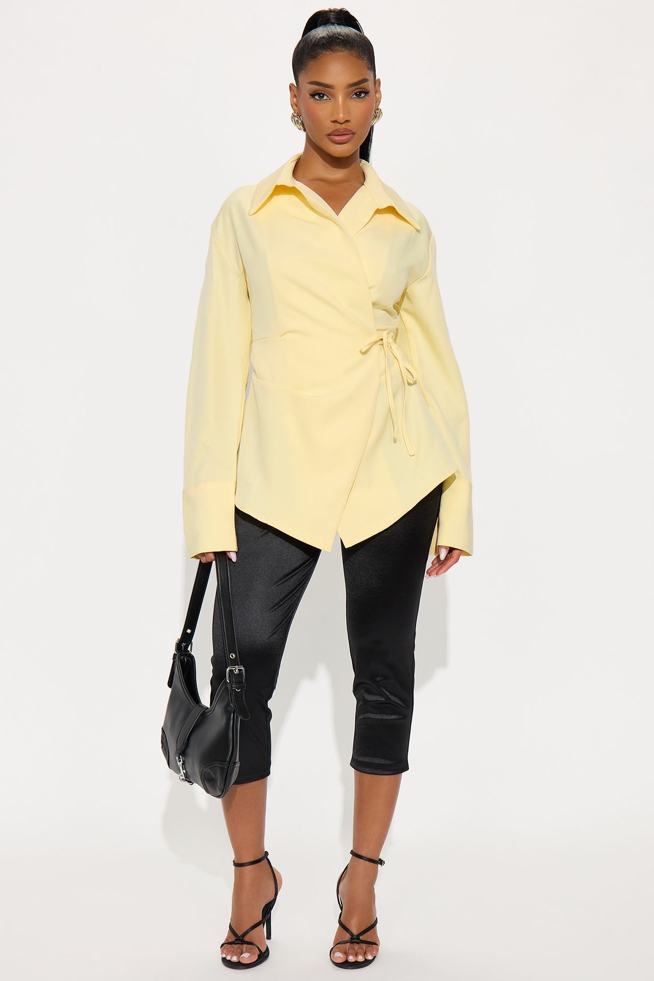 Soft Life Season Tie Waist Top - Butter Yellow